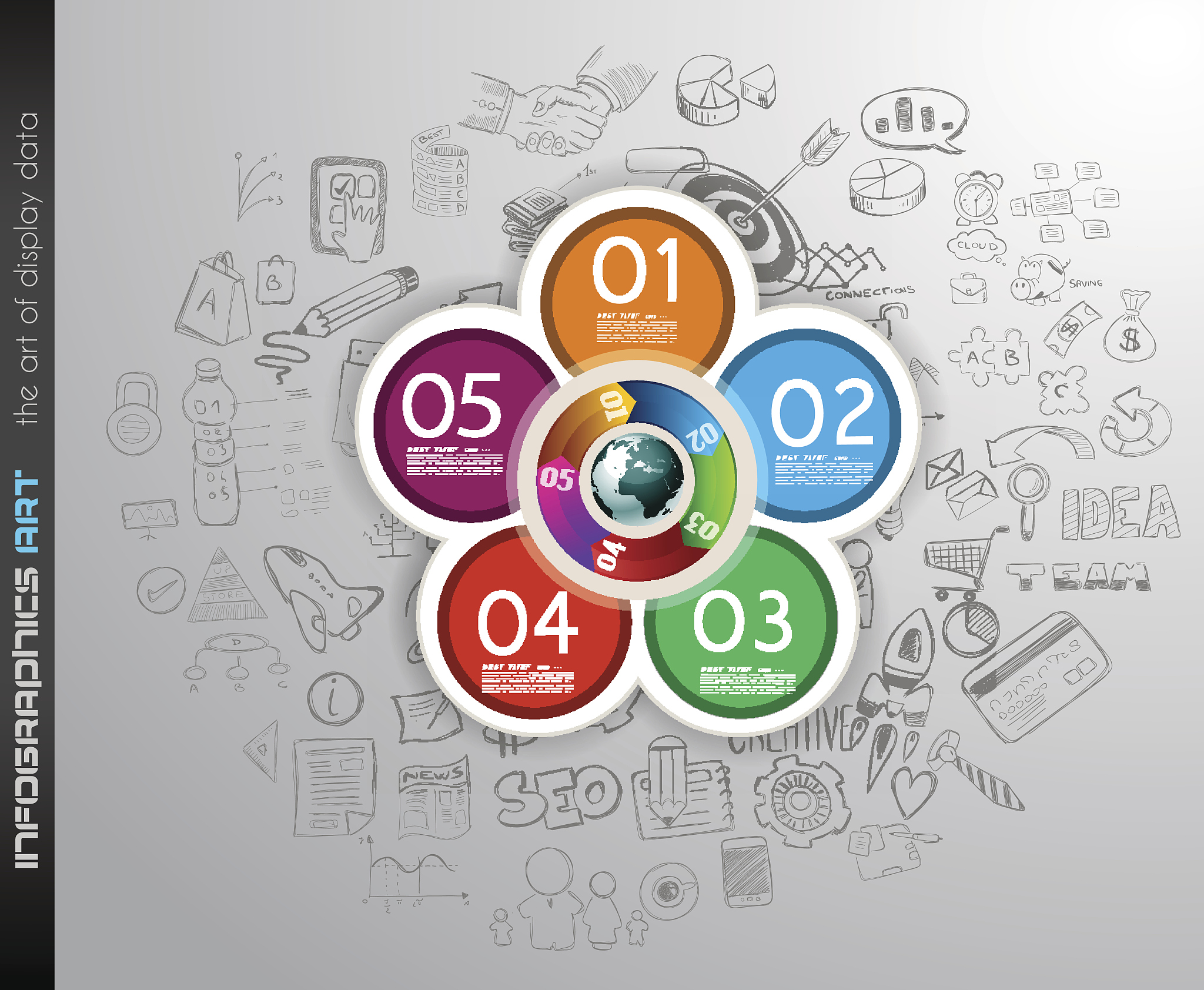 clean infographic layout template for data and information analy