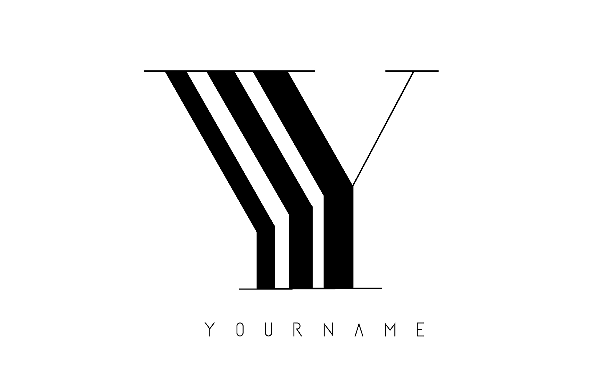 y letter logo with graphic elegant black lines