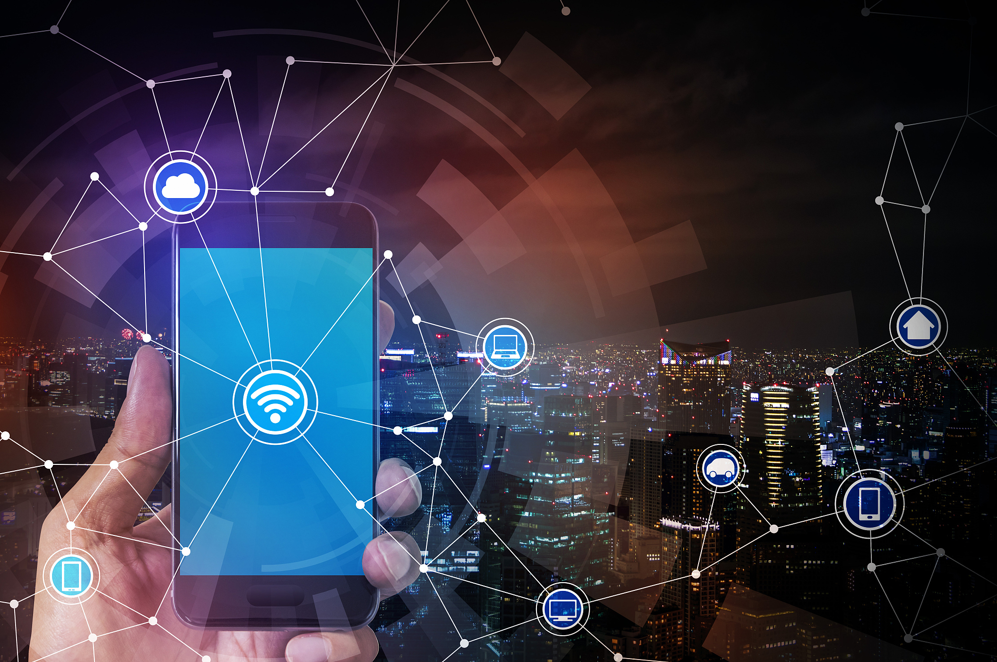 smart phone and smart city, wireless communication network
