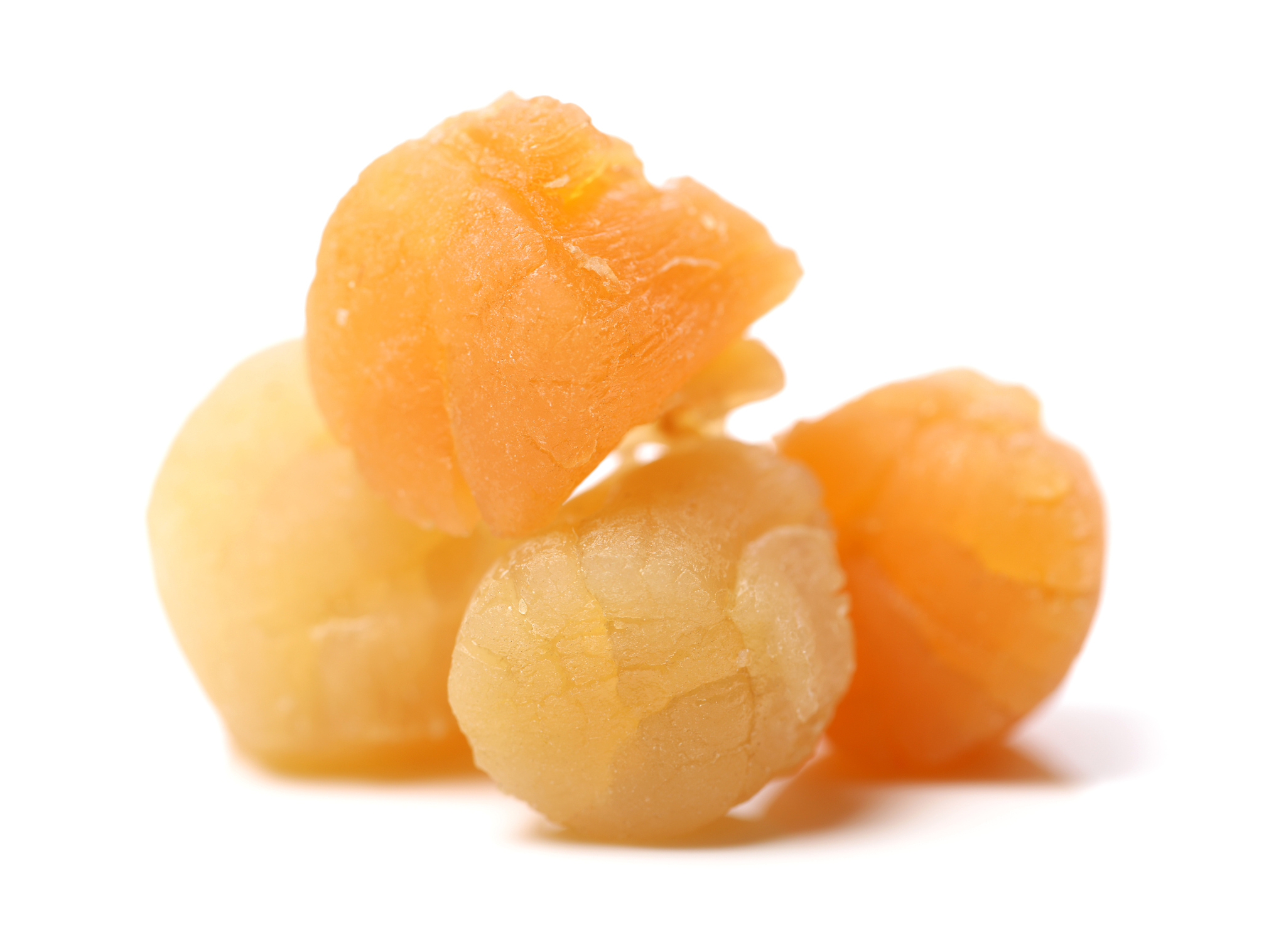 dried scallops isolated on white background