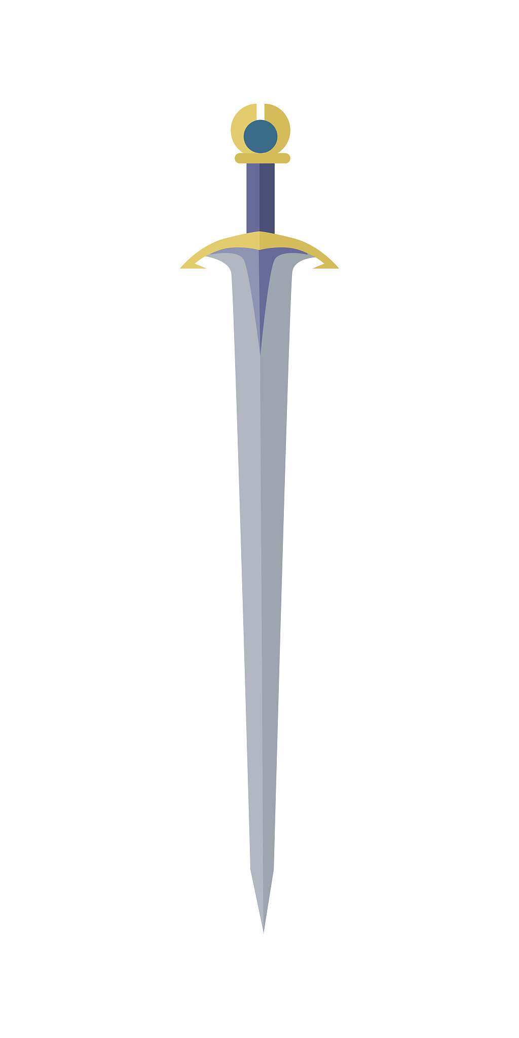 steel sword in flat
