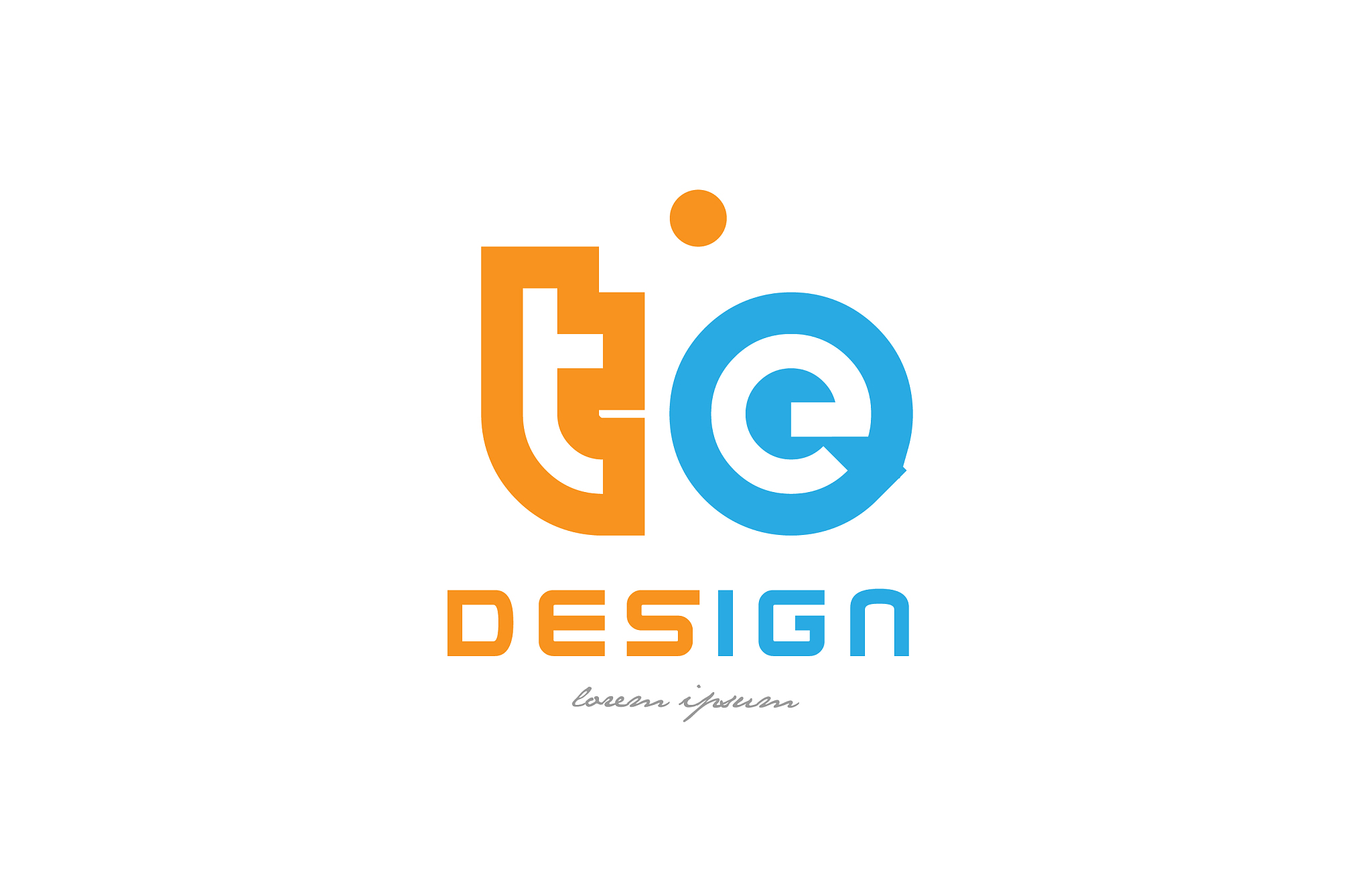 te t e orange blue alphabet letter logo