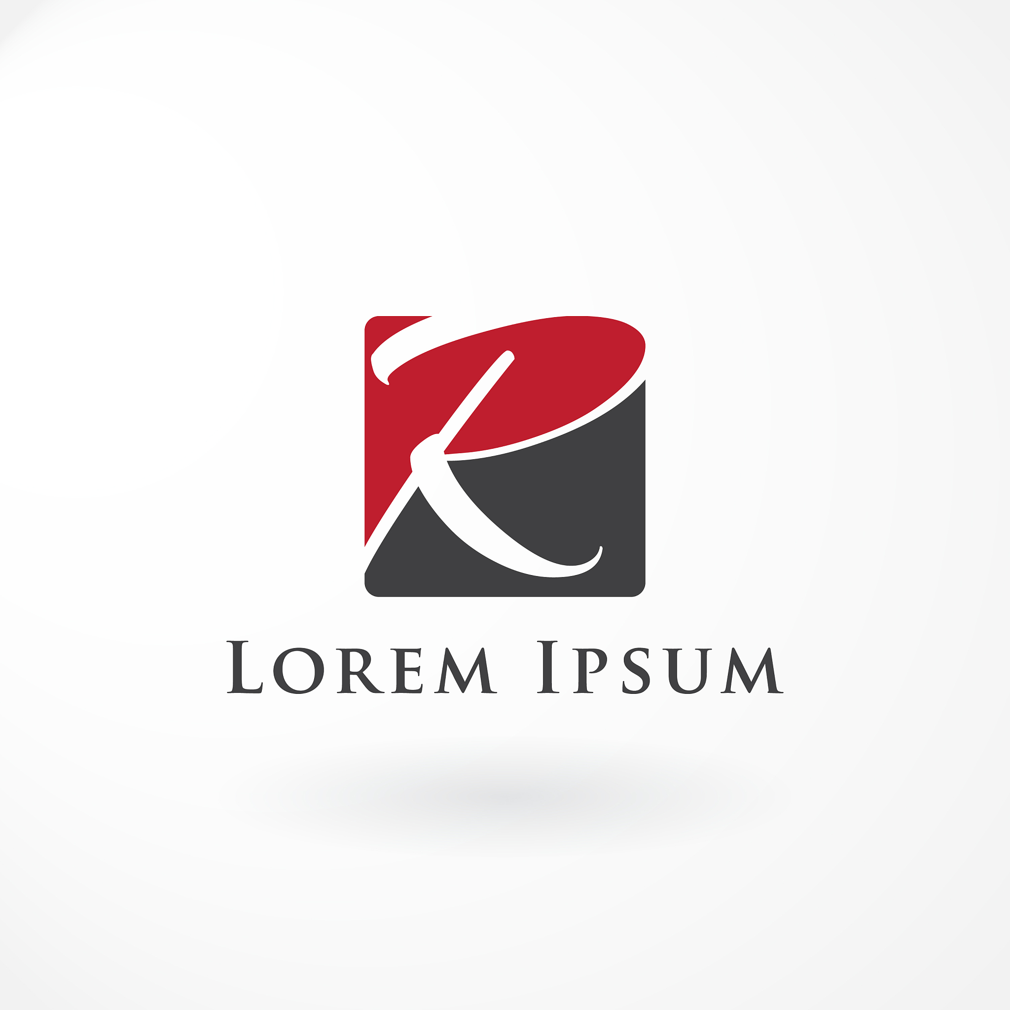 logo design with combination letter r and square