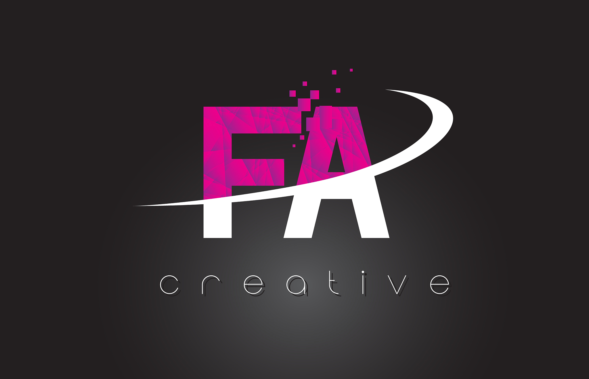 fa f a creative letters design with white pink