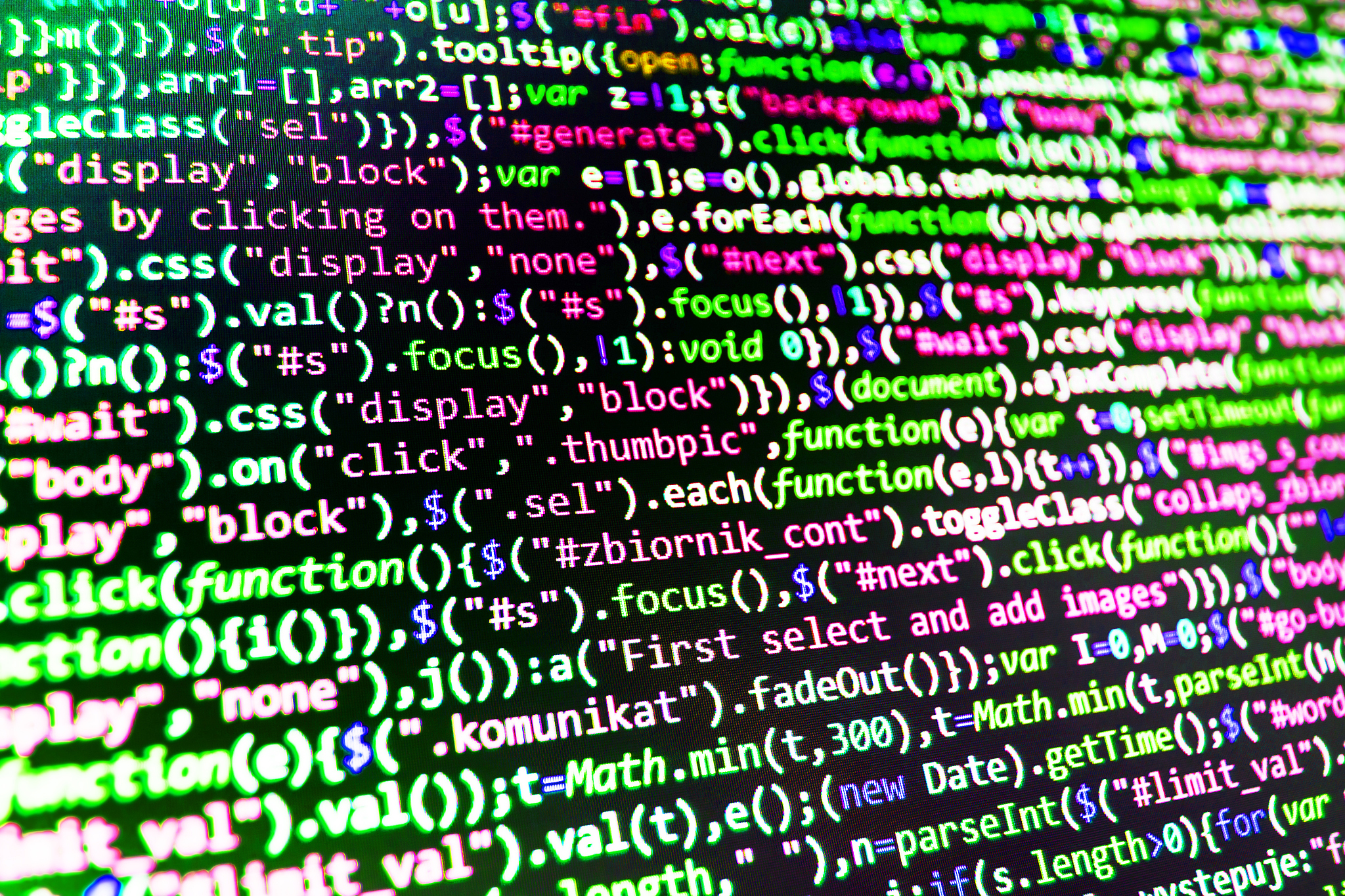 software developer programming code on computer