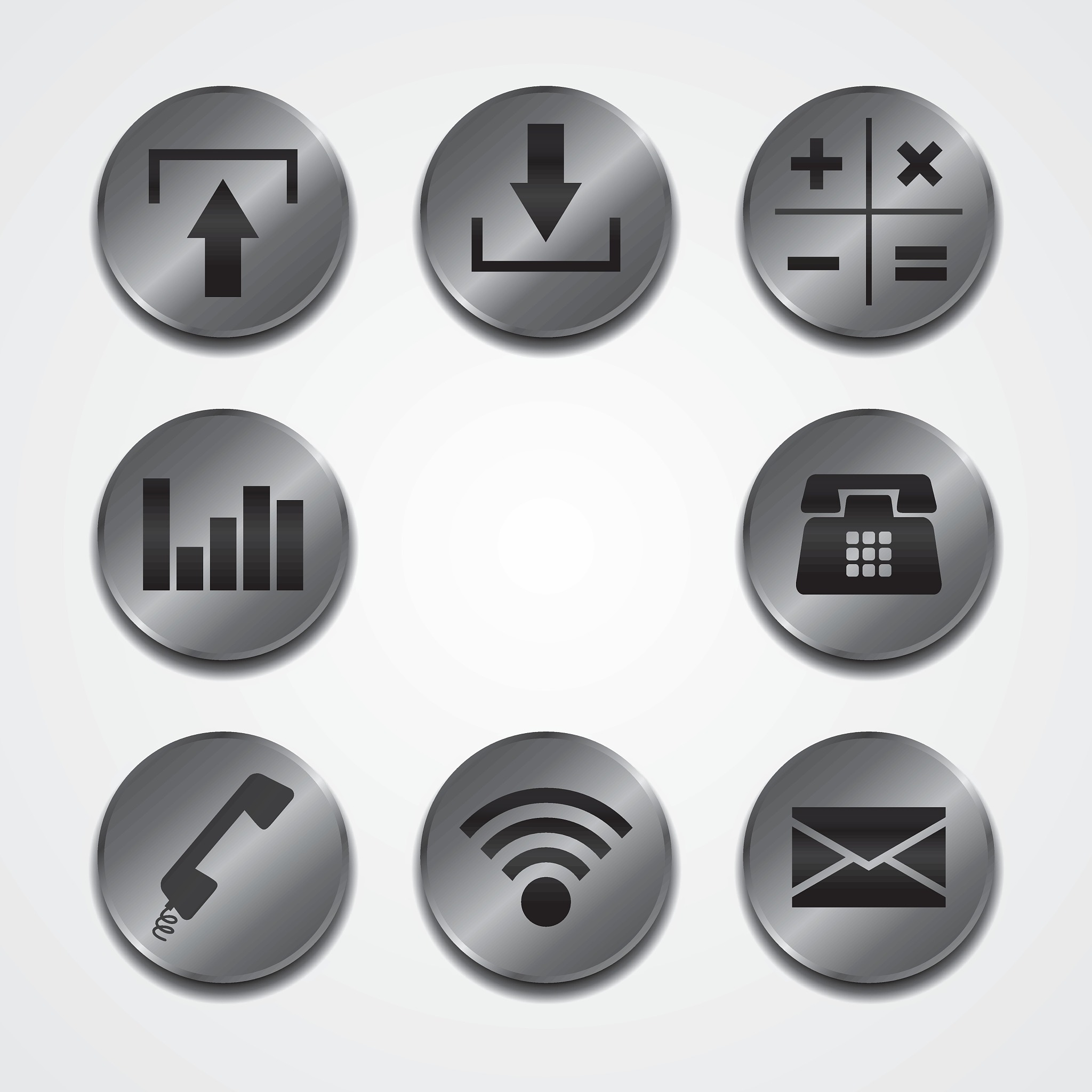 metal plate theme icon button set
