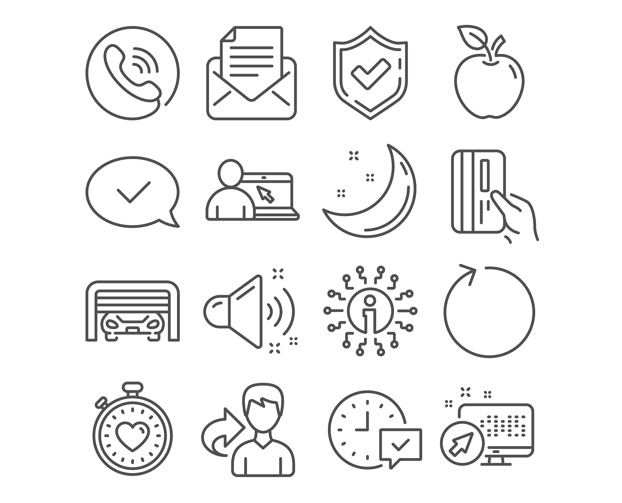 parking garage select alarm and loop icons