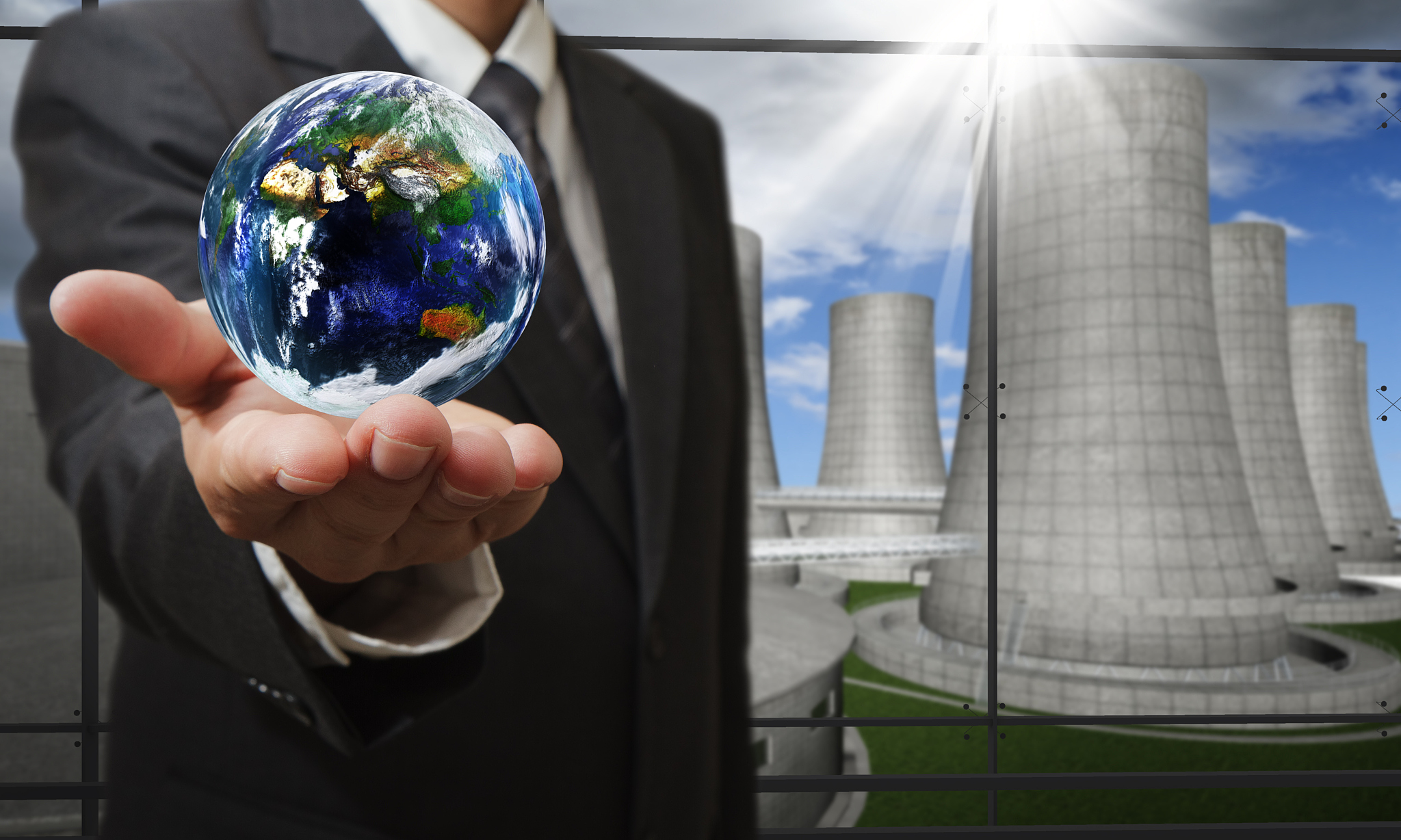 the earth and nuclear power plant