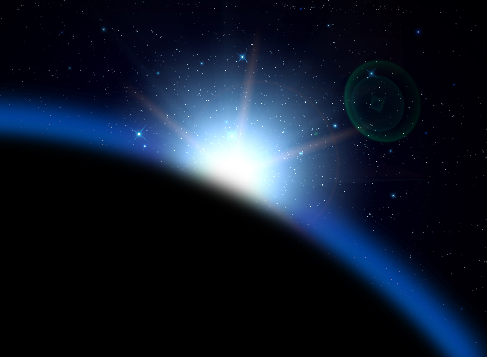 planet with sunrise.