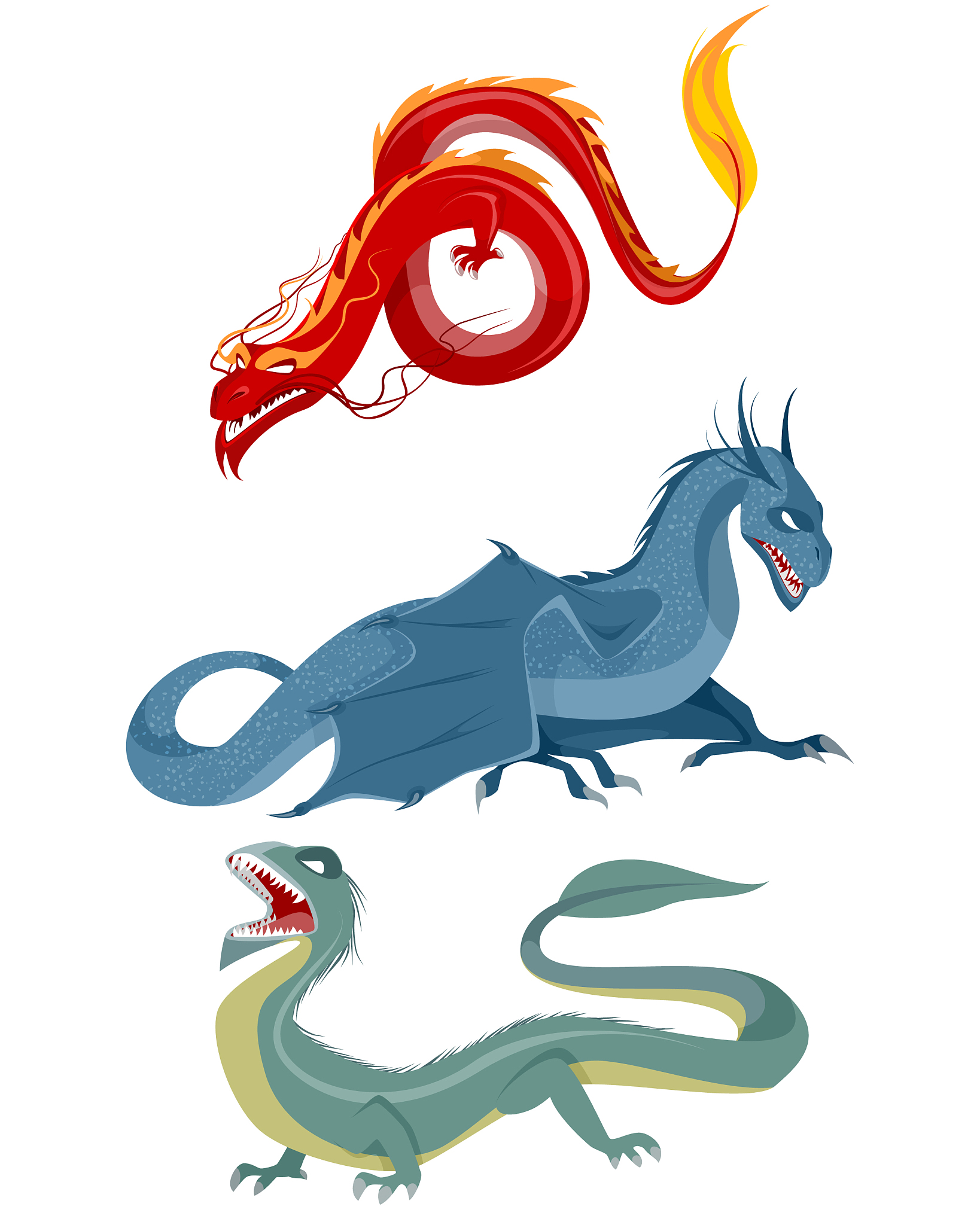three dragons set
