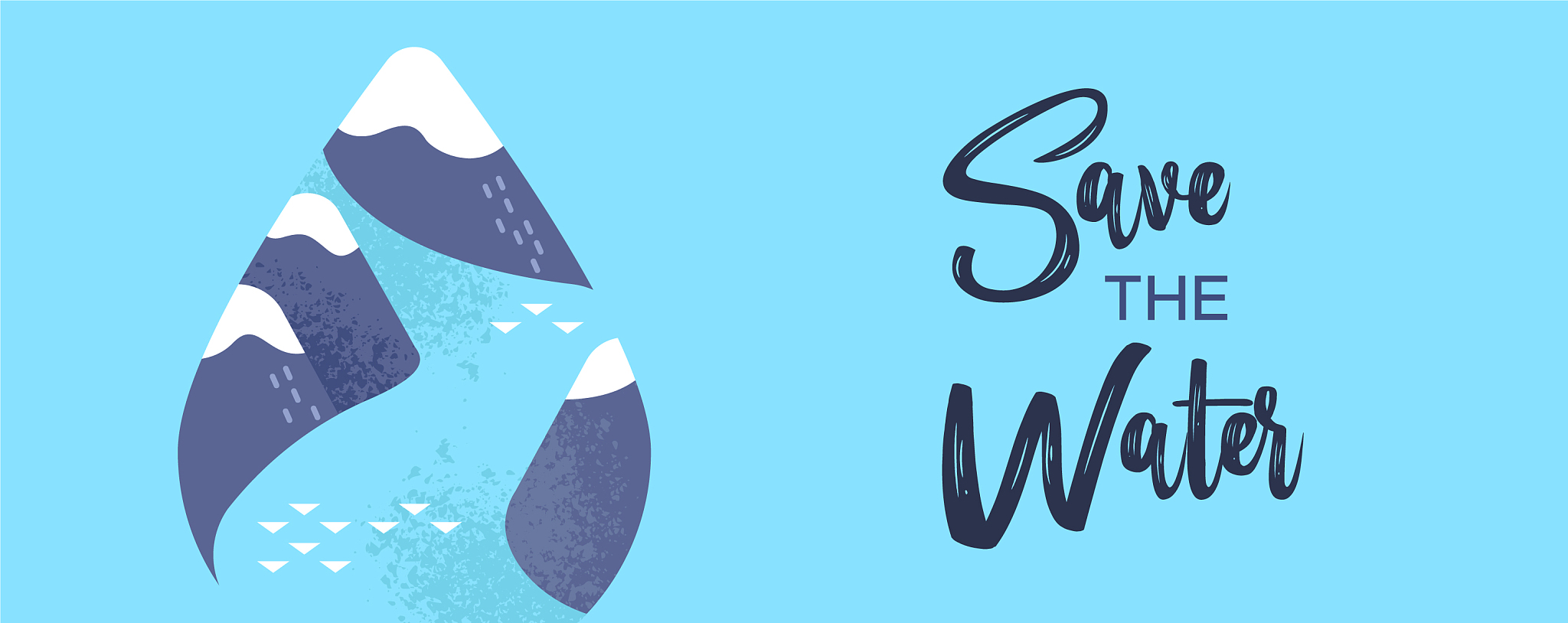 world water day mountain river waterdrop banner