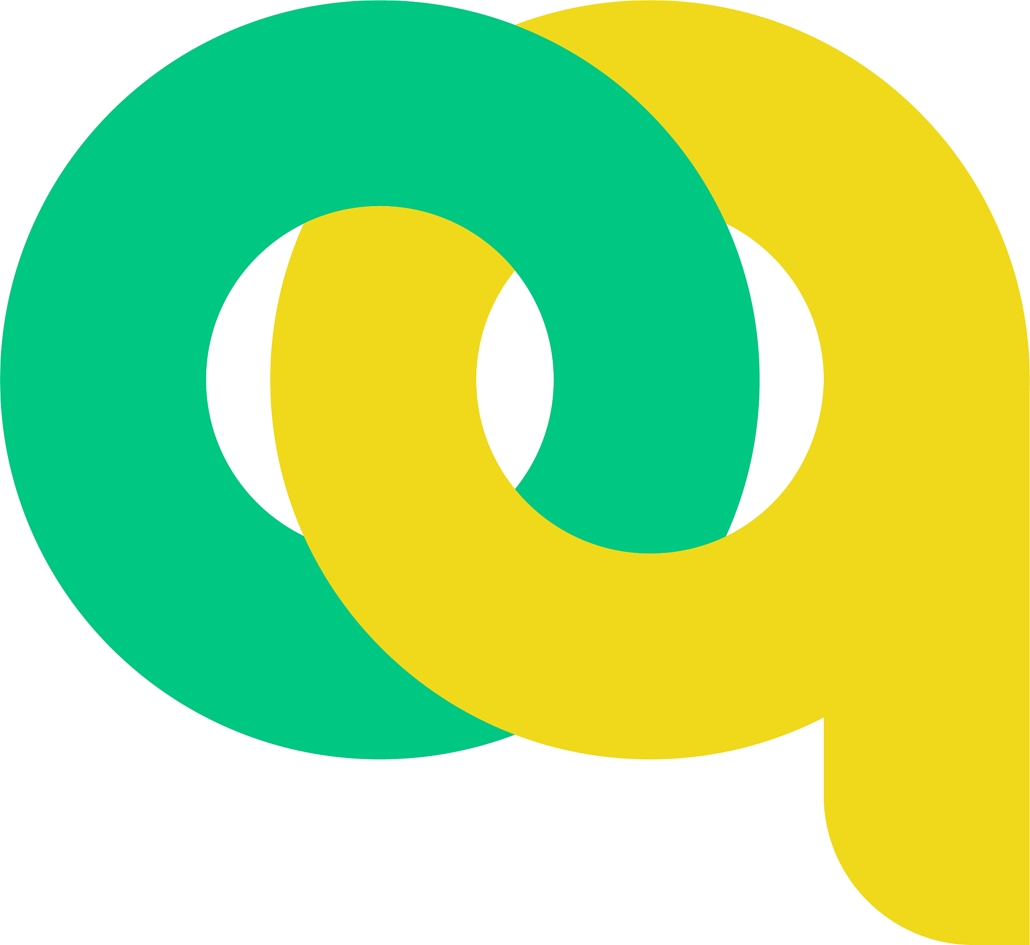 letter oq linked colorful overlap design symbol