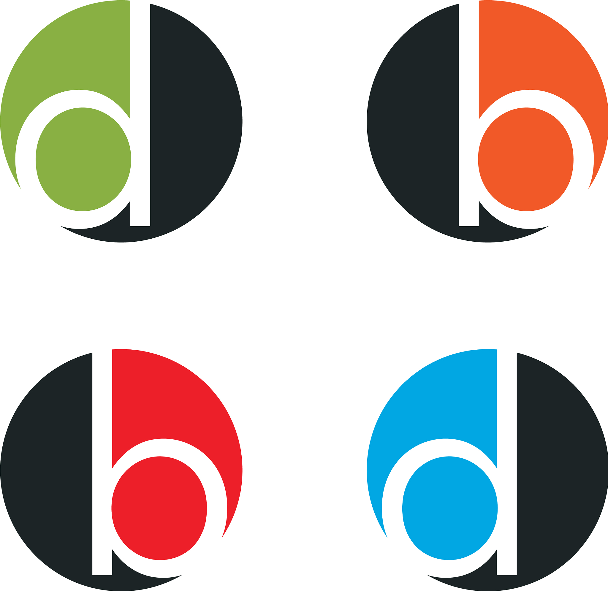 b d letter circle logo type design eps 10