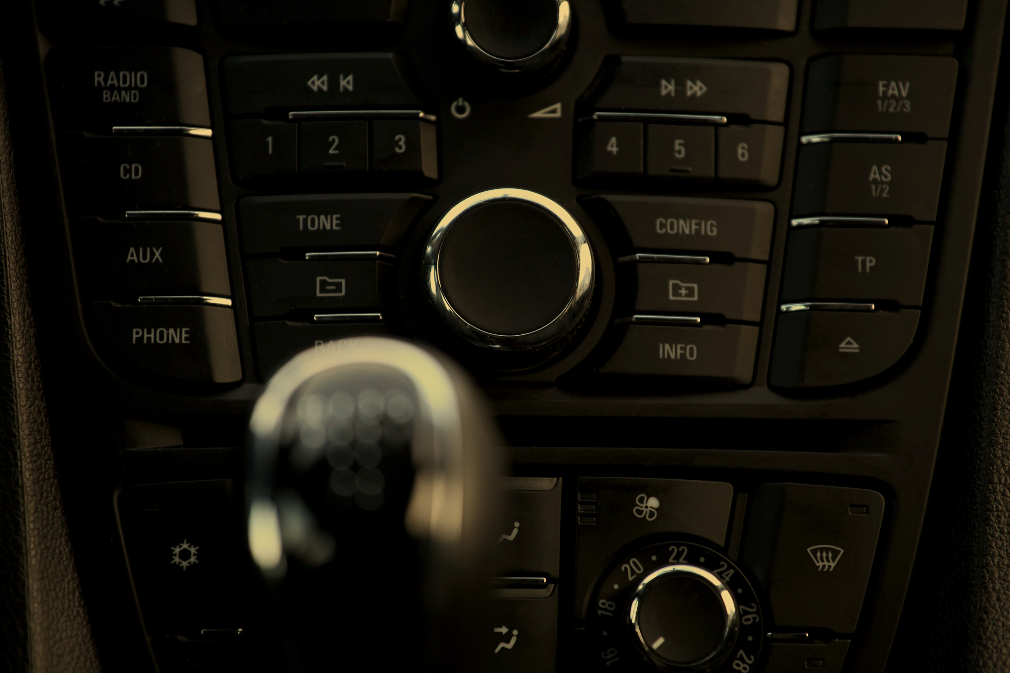 cockpit and dash, gearstick in modern car