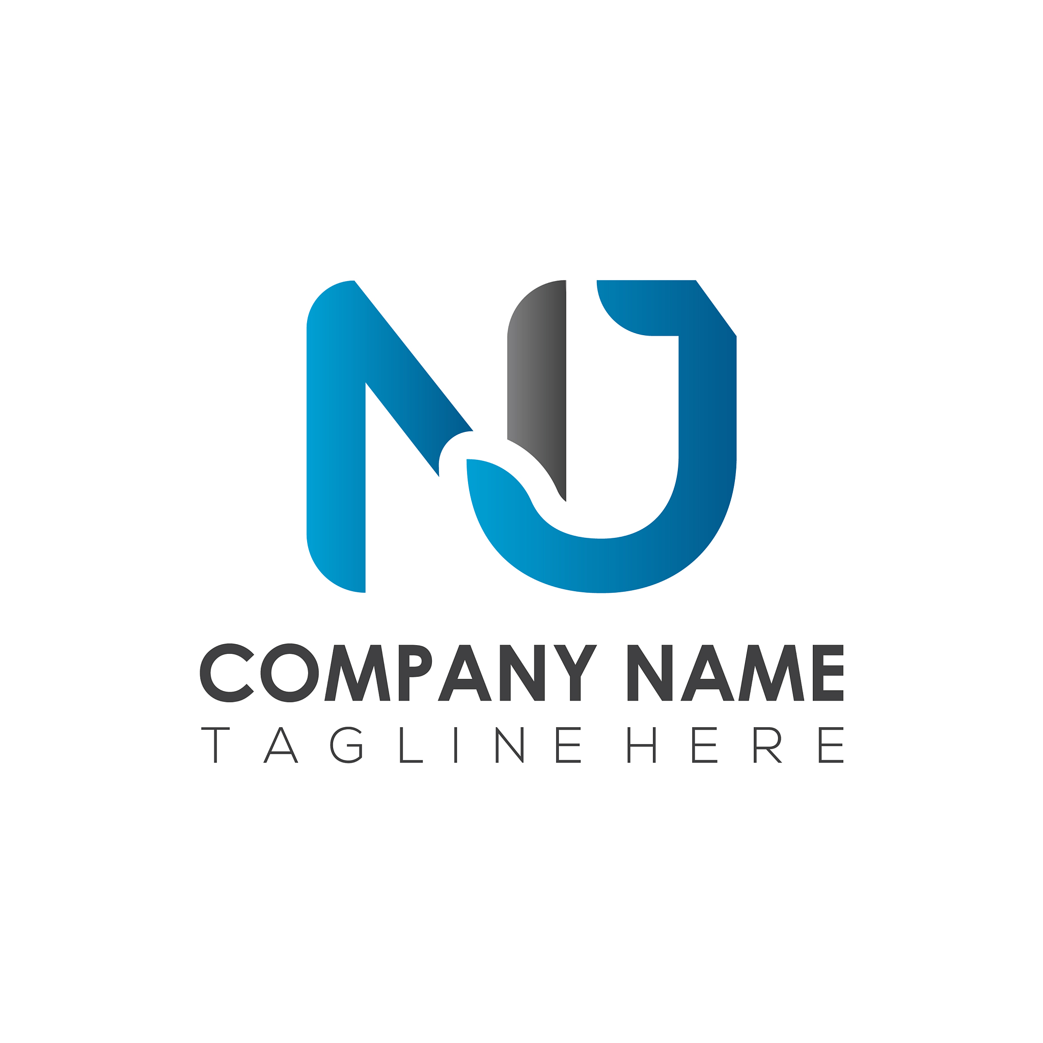 initial letter nj logo design template creative
