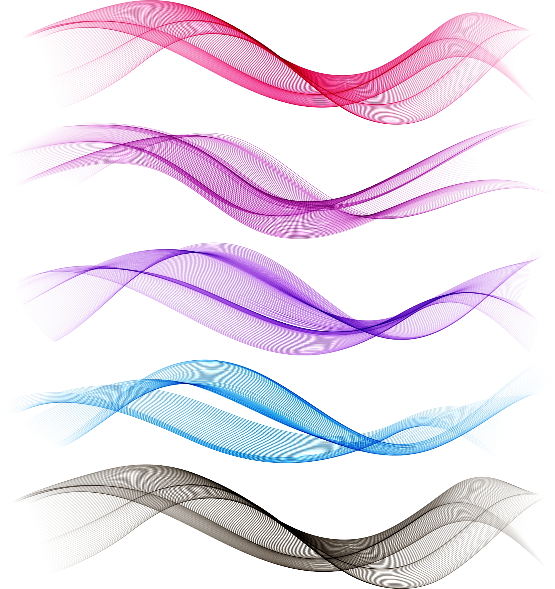 set of color wave