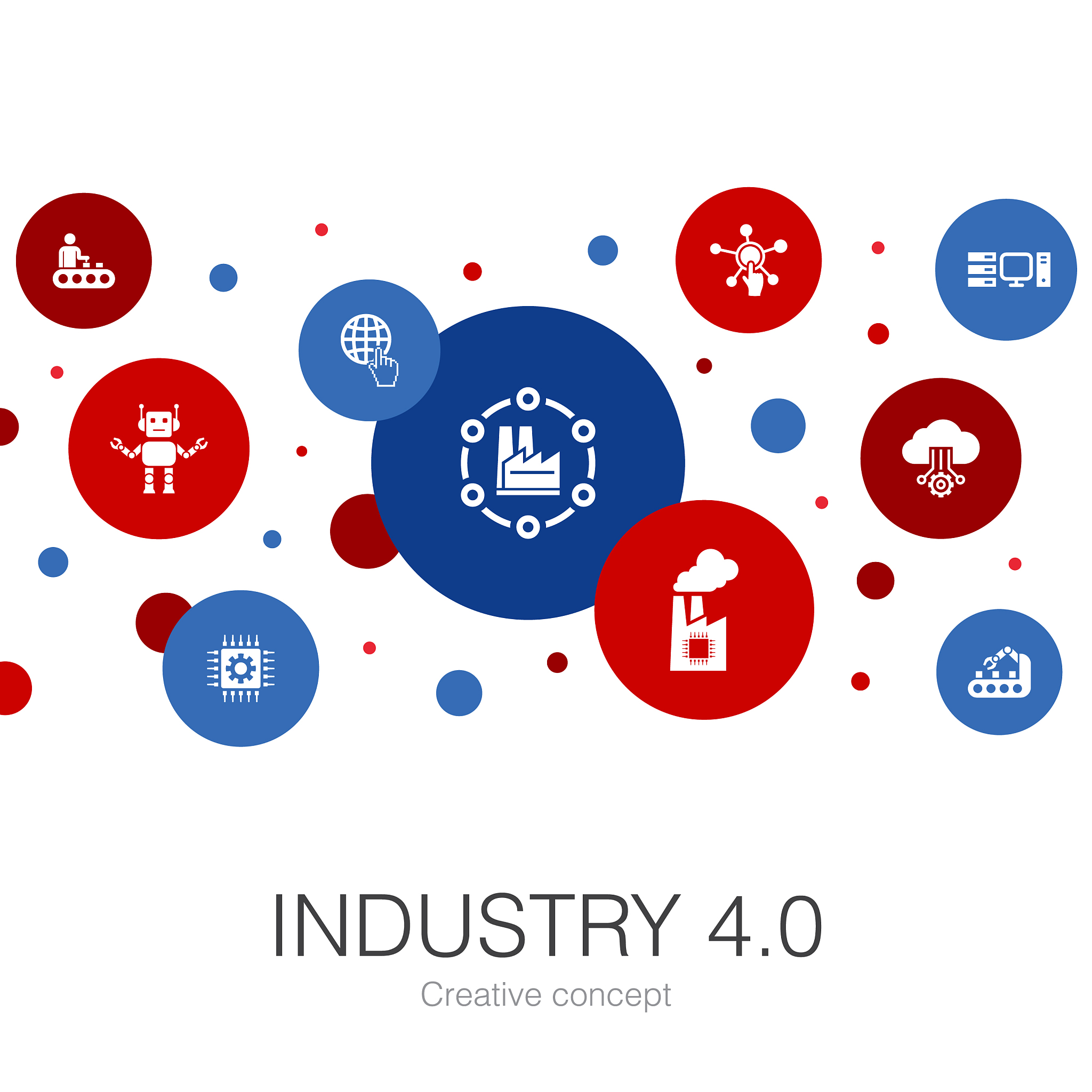 industry 40 trendy circle template with simple