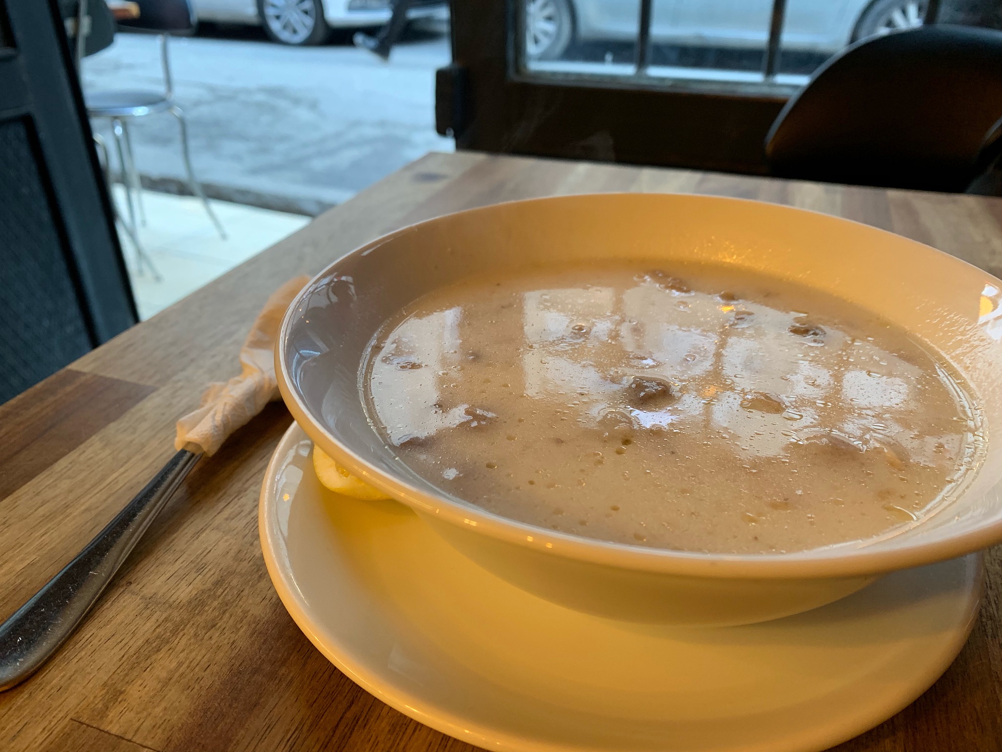 close-up of food in bowl on table