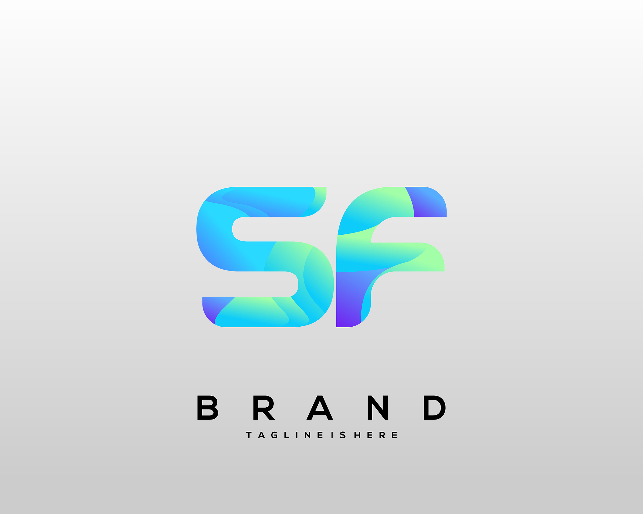 sf initial logo with colorful template
