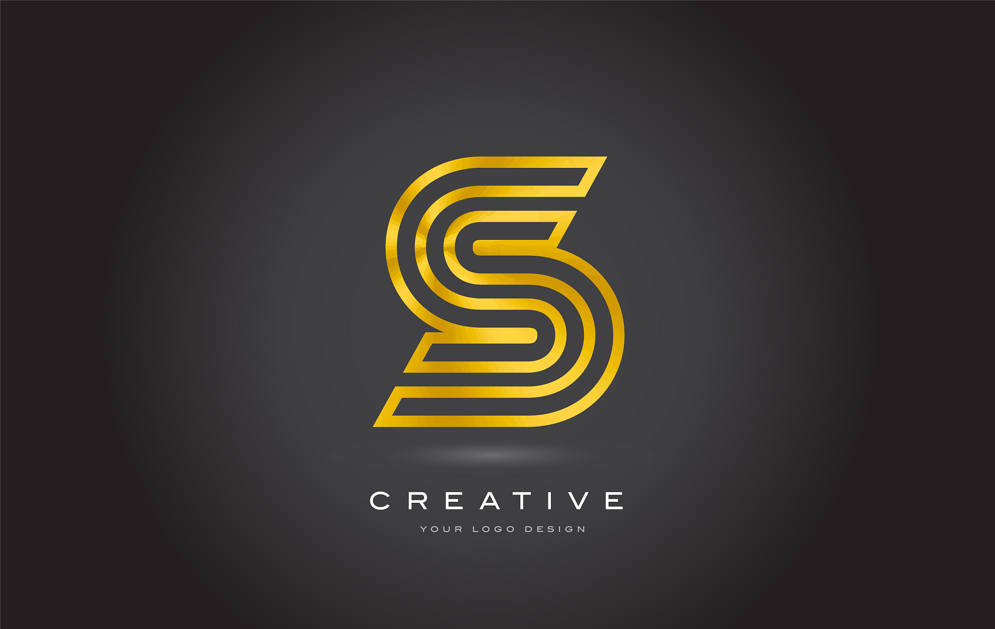 s gold letter monogram logo design modern s