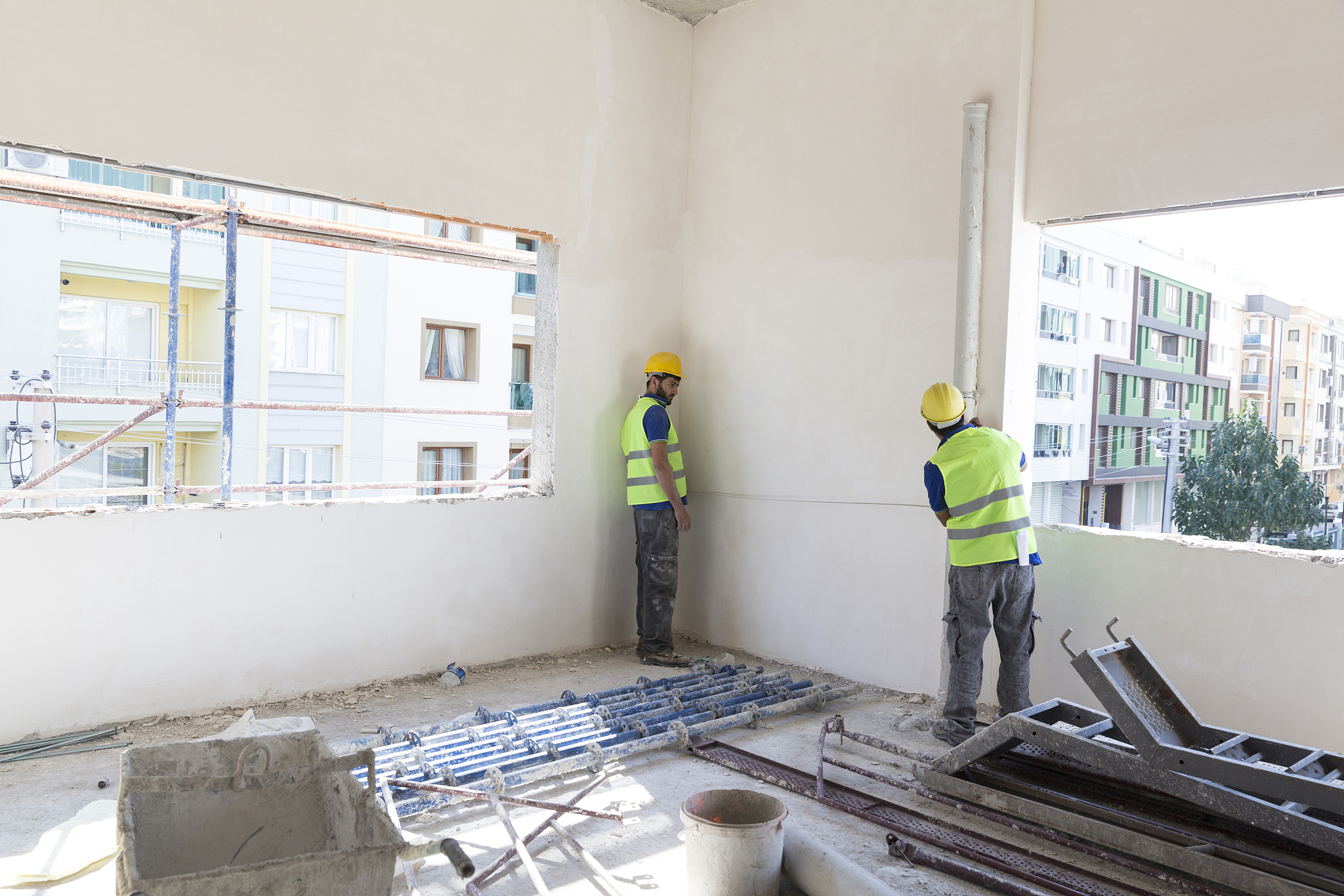 construction people using transit level