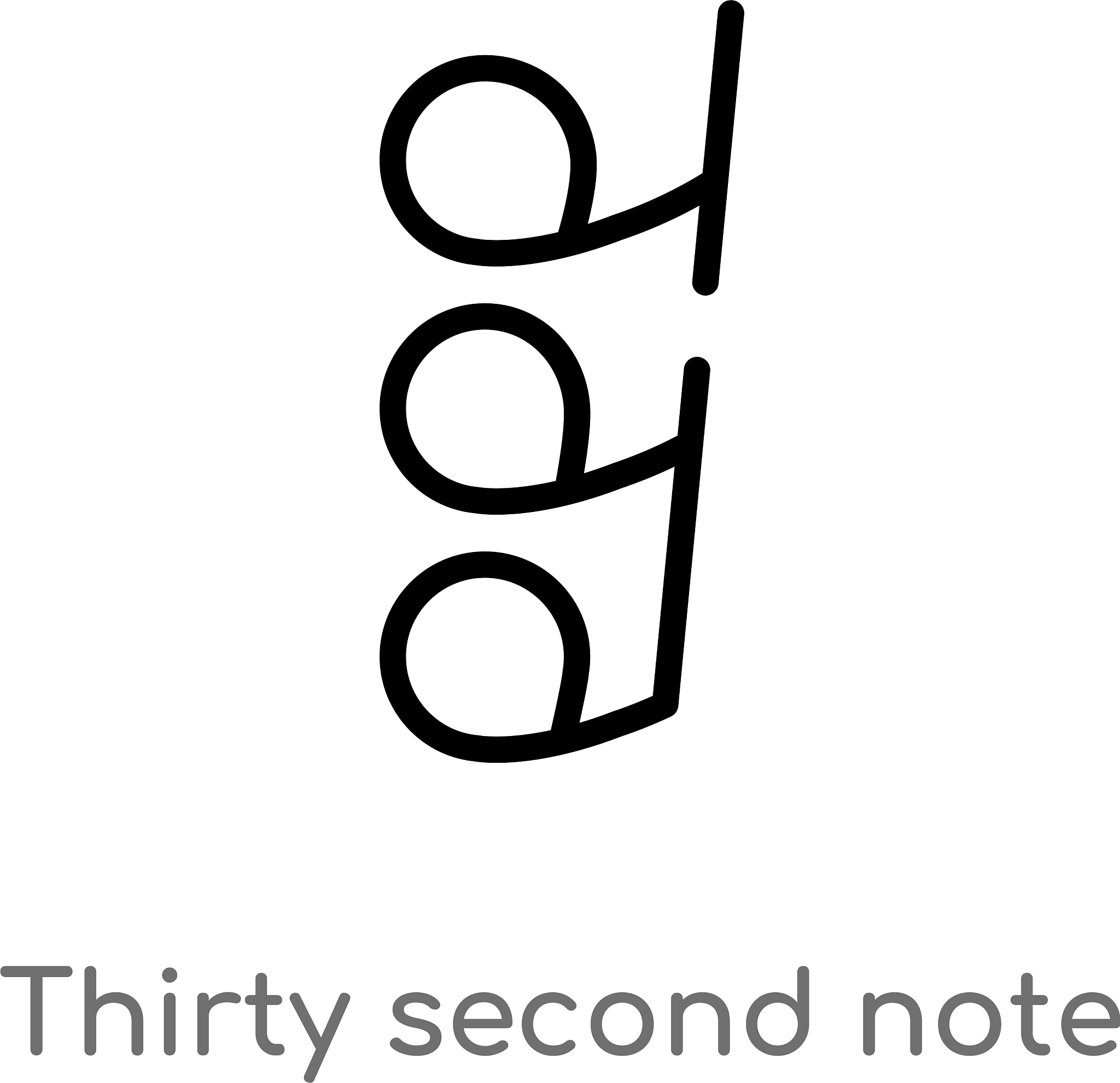 outline thirty second note rest icon isolated