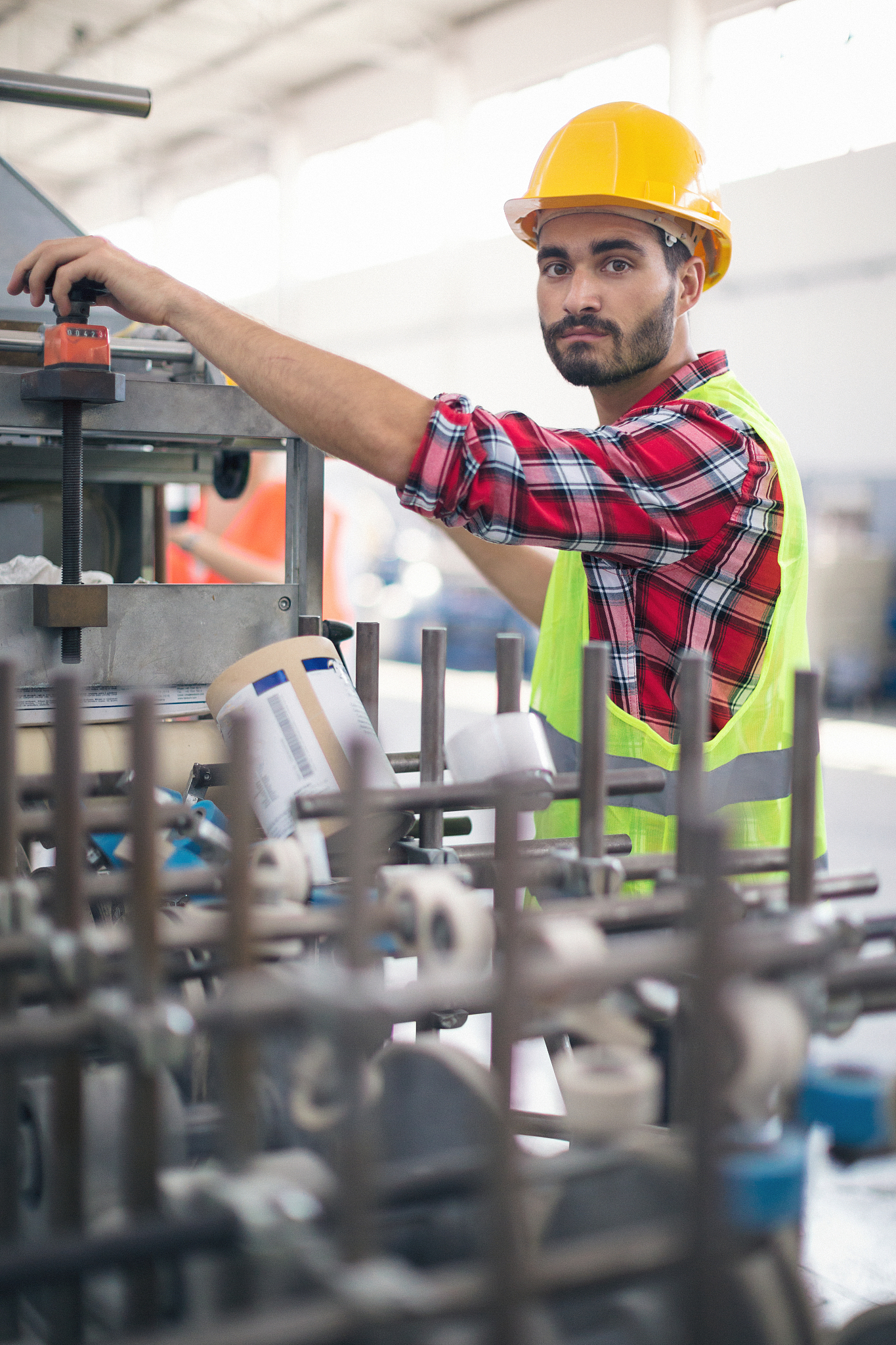 workers in pvc factory at work