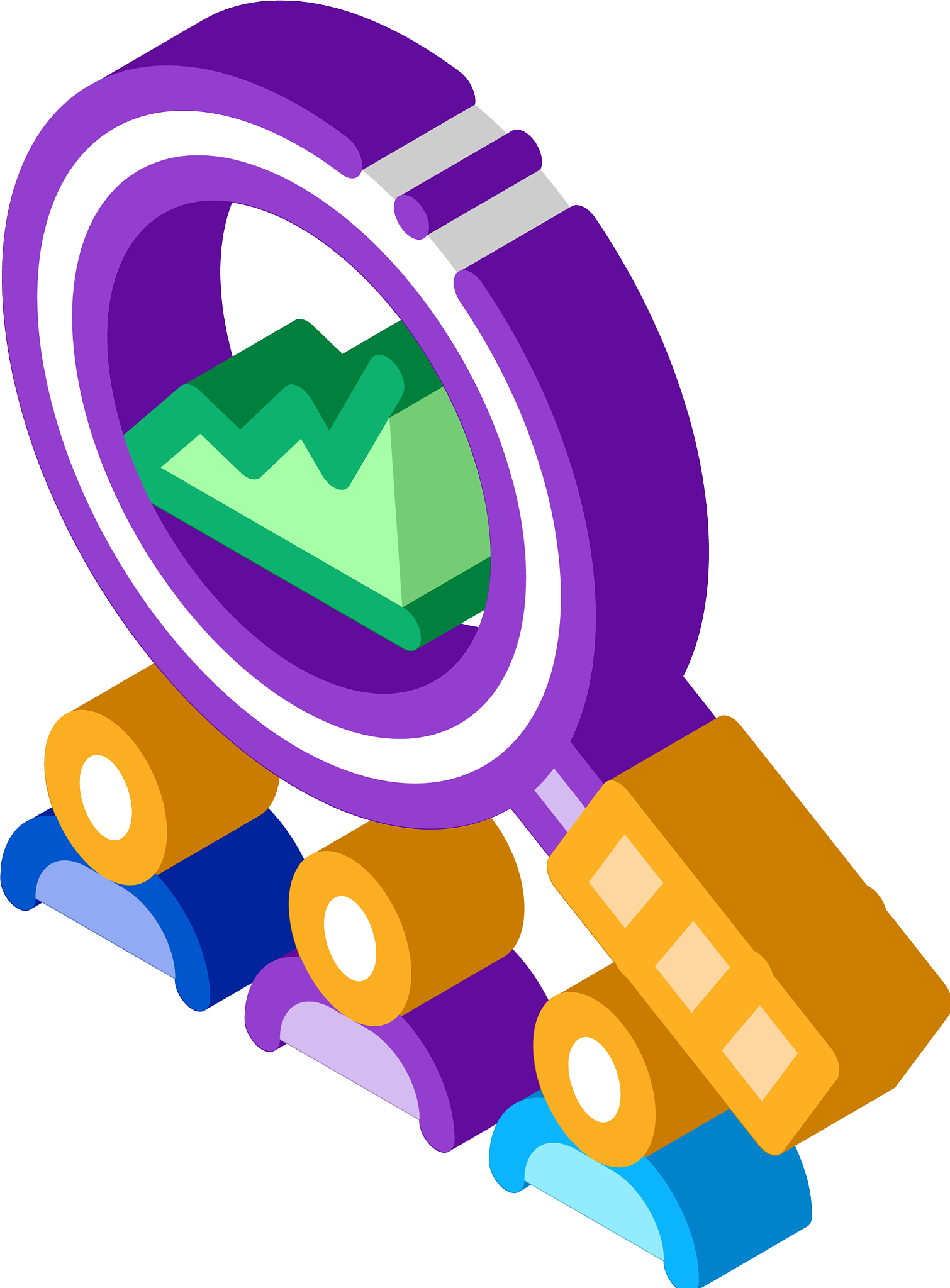 study on upward profit growth isometric icon