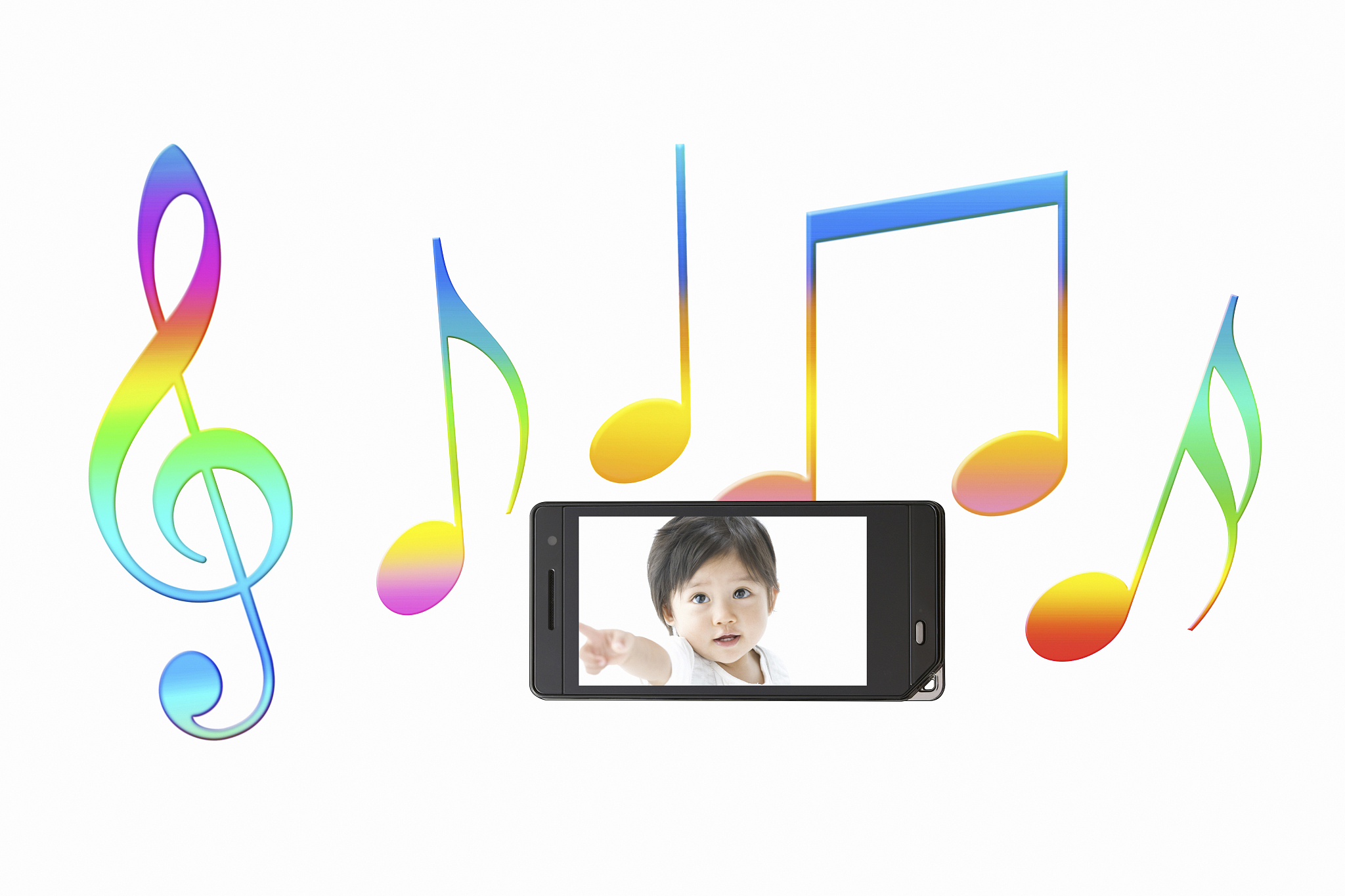 baby pictures on the mobile screen