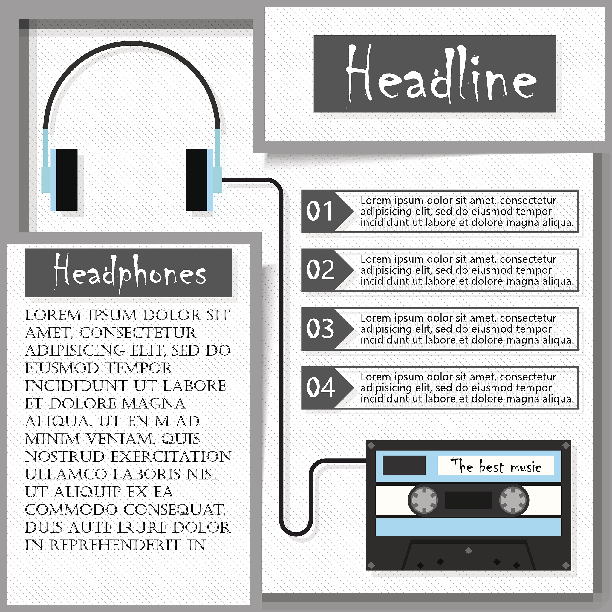 音频产品卖点英文介绍PPT模板