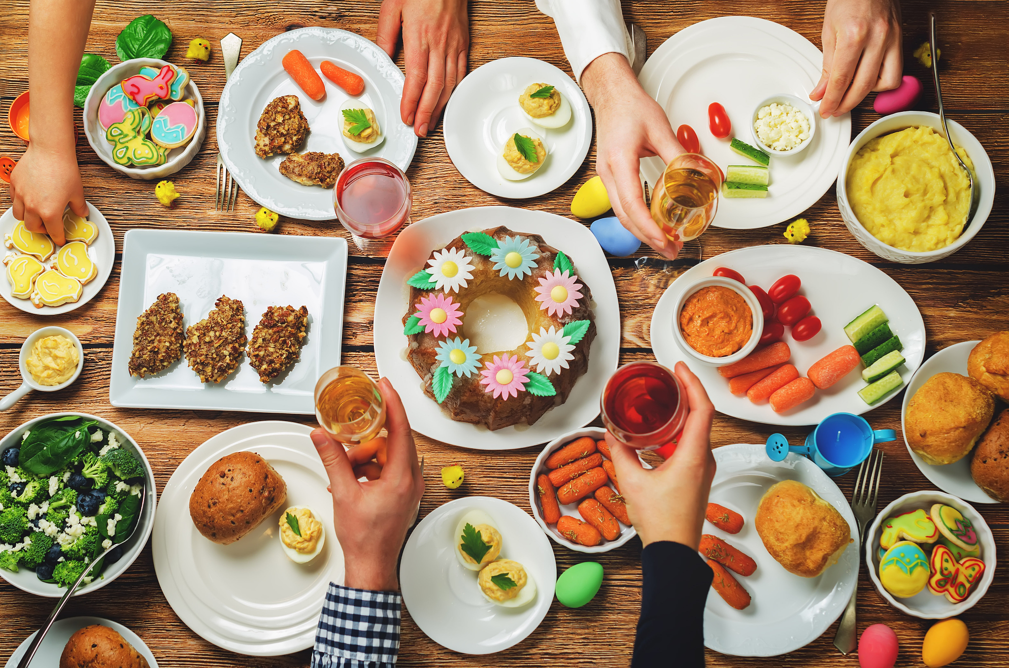 spring easter main dish celebration family concept
