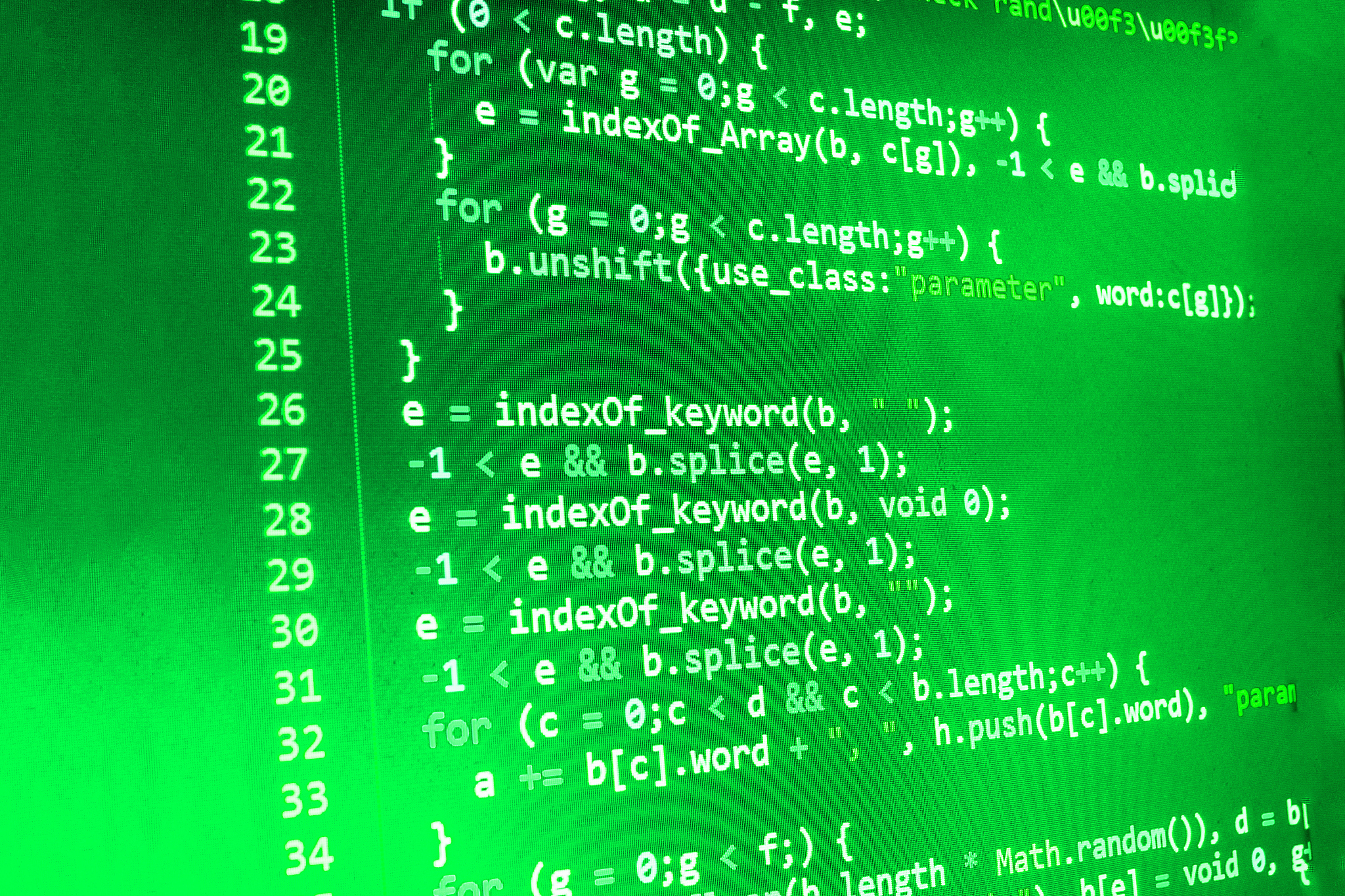 software developer programming code on computer