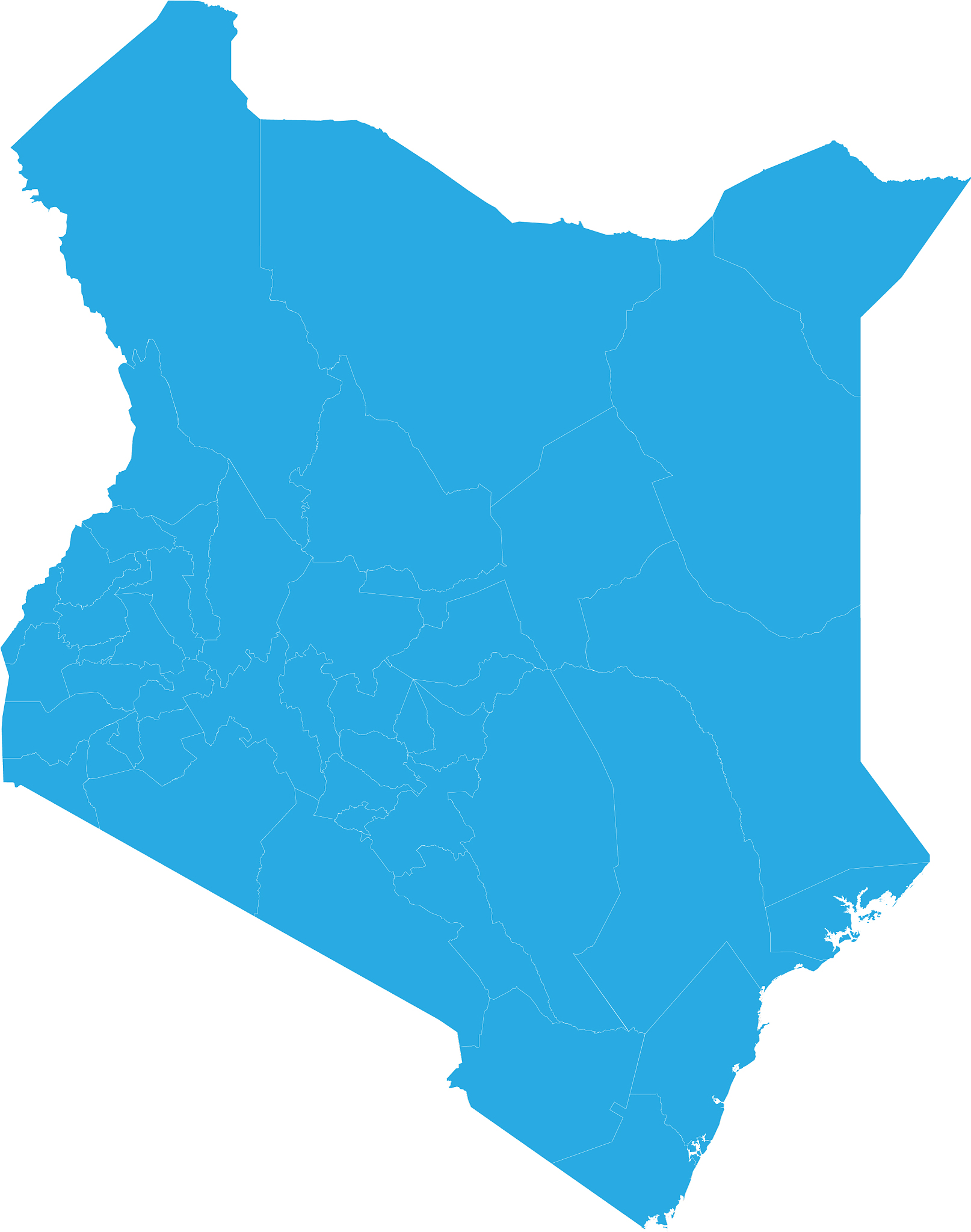 map of kenya high detailed map - kenya