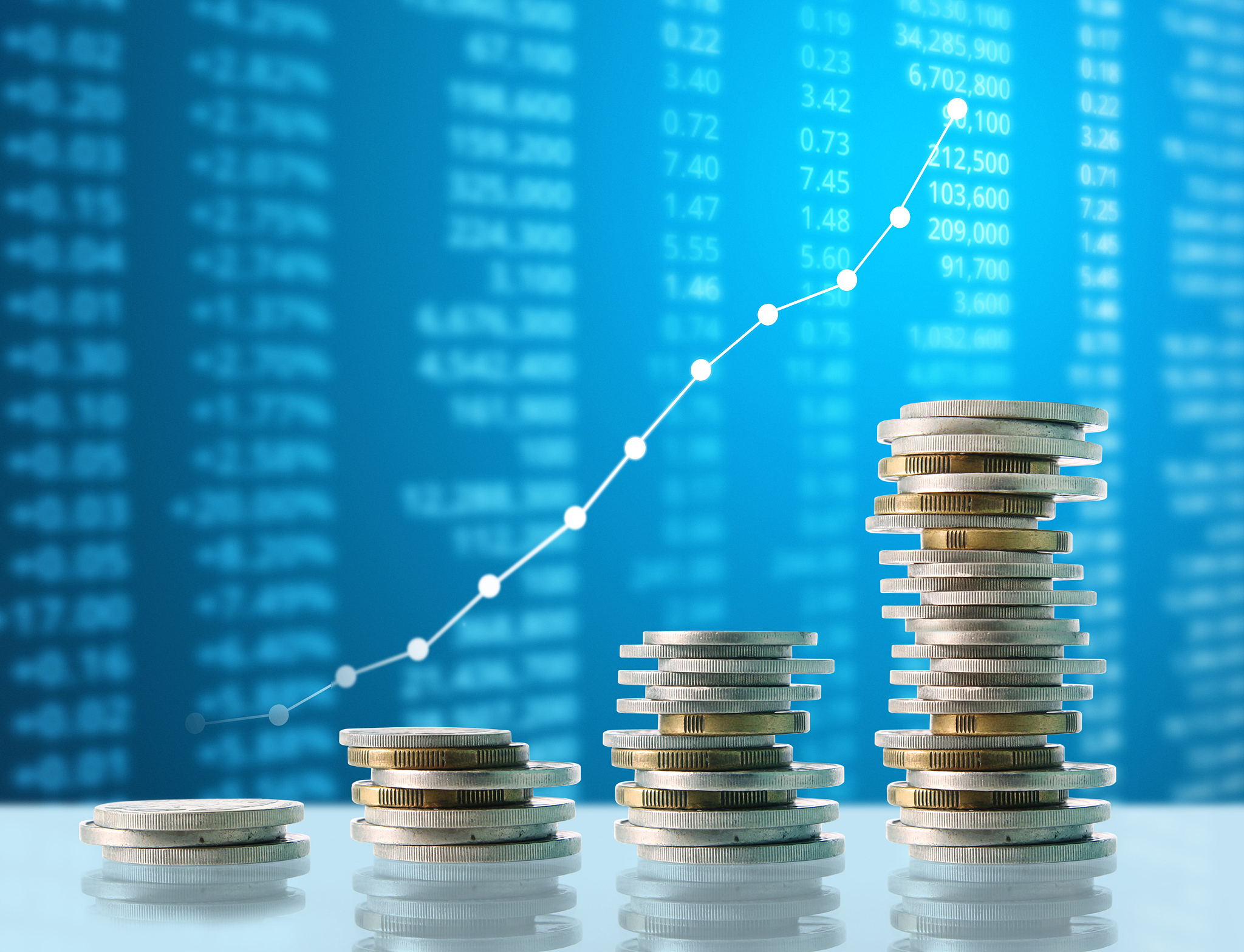 coins graph stock market