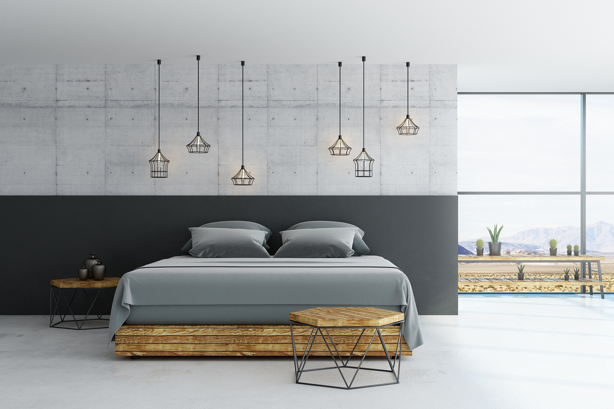 modern loft bedroom