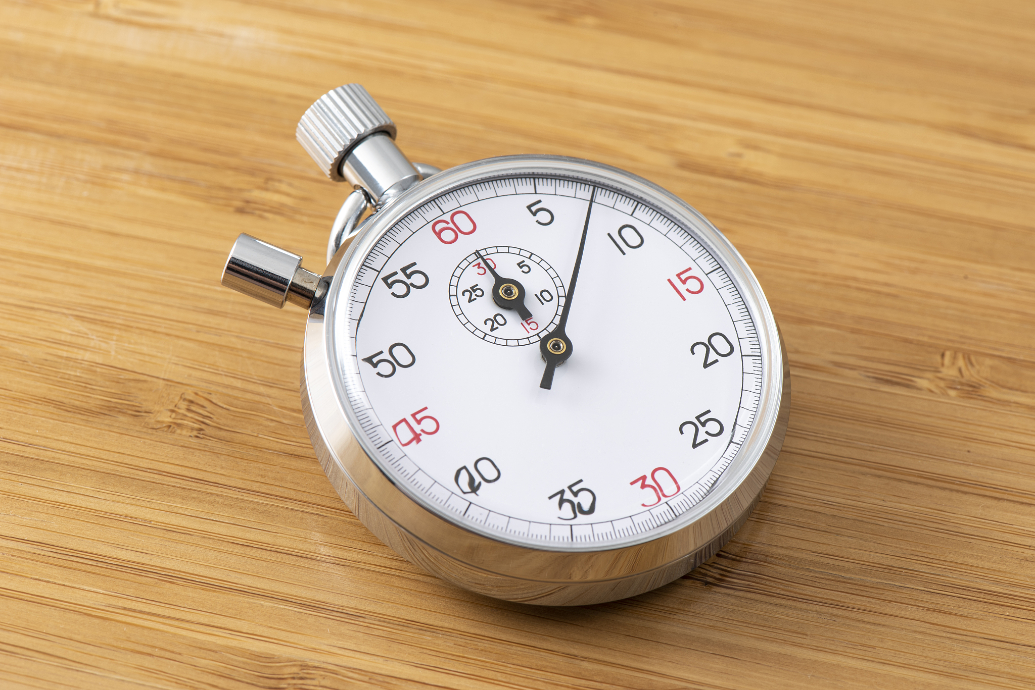 analogue metal stopwatch.