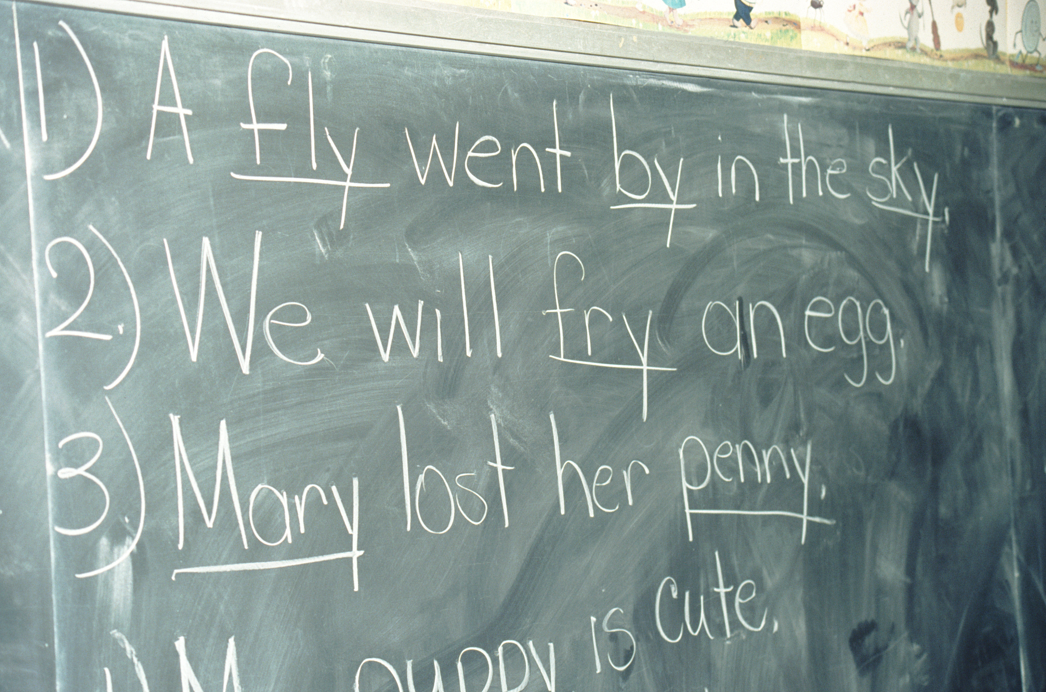 chalkboard with lesson