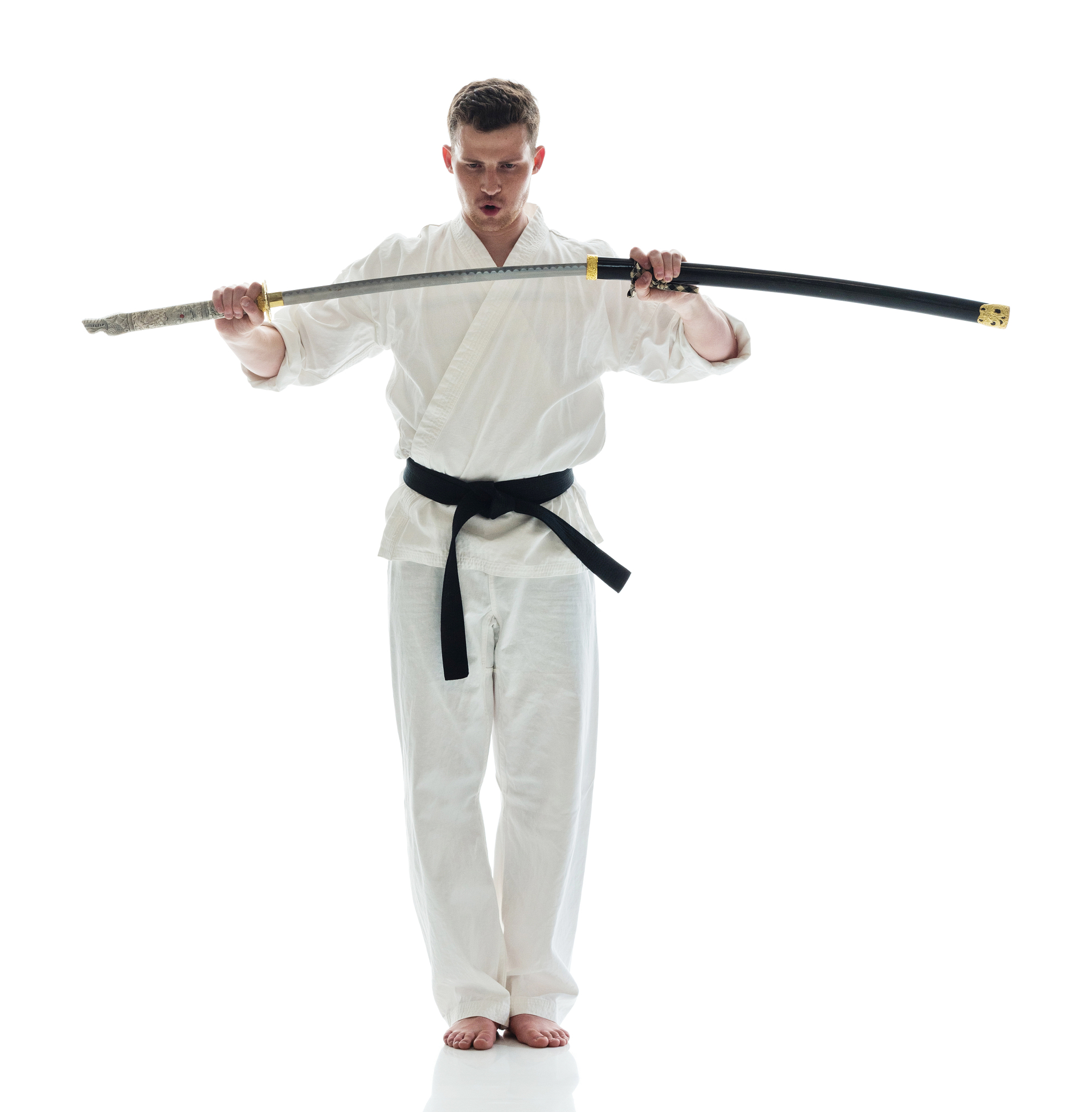 young man doing karate