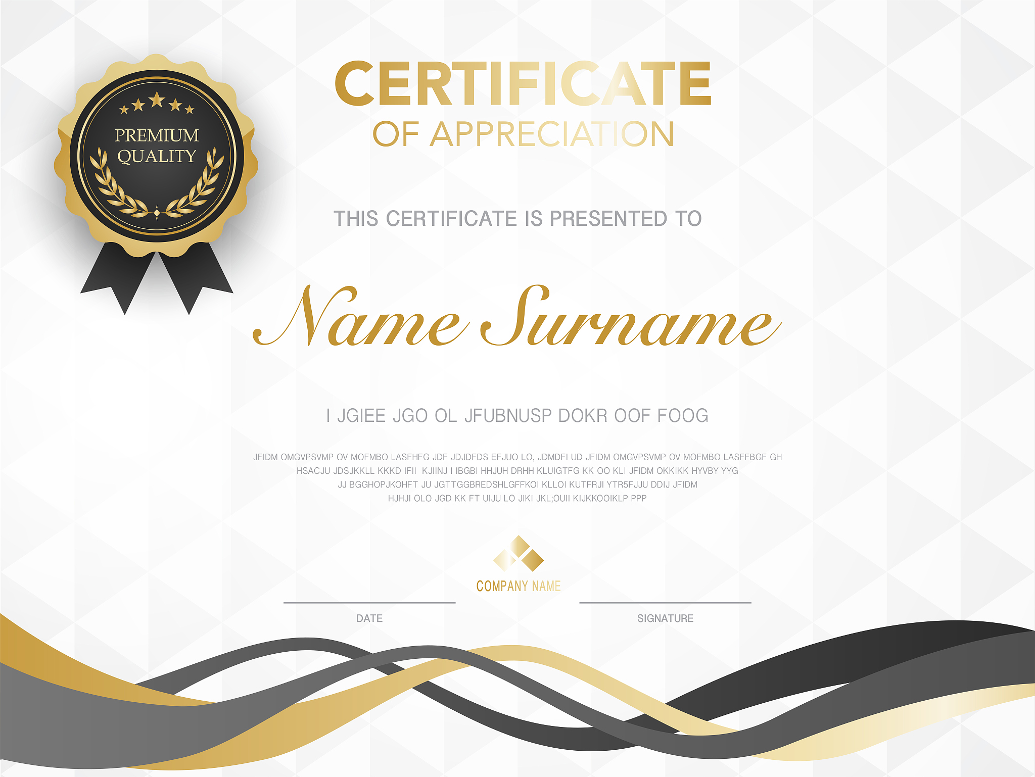 certificate or diploma template luxury modern style.
