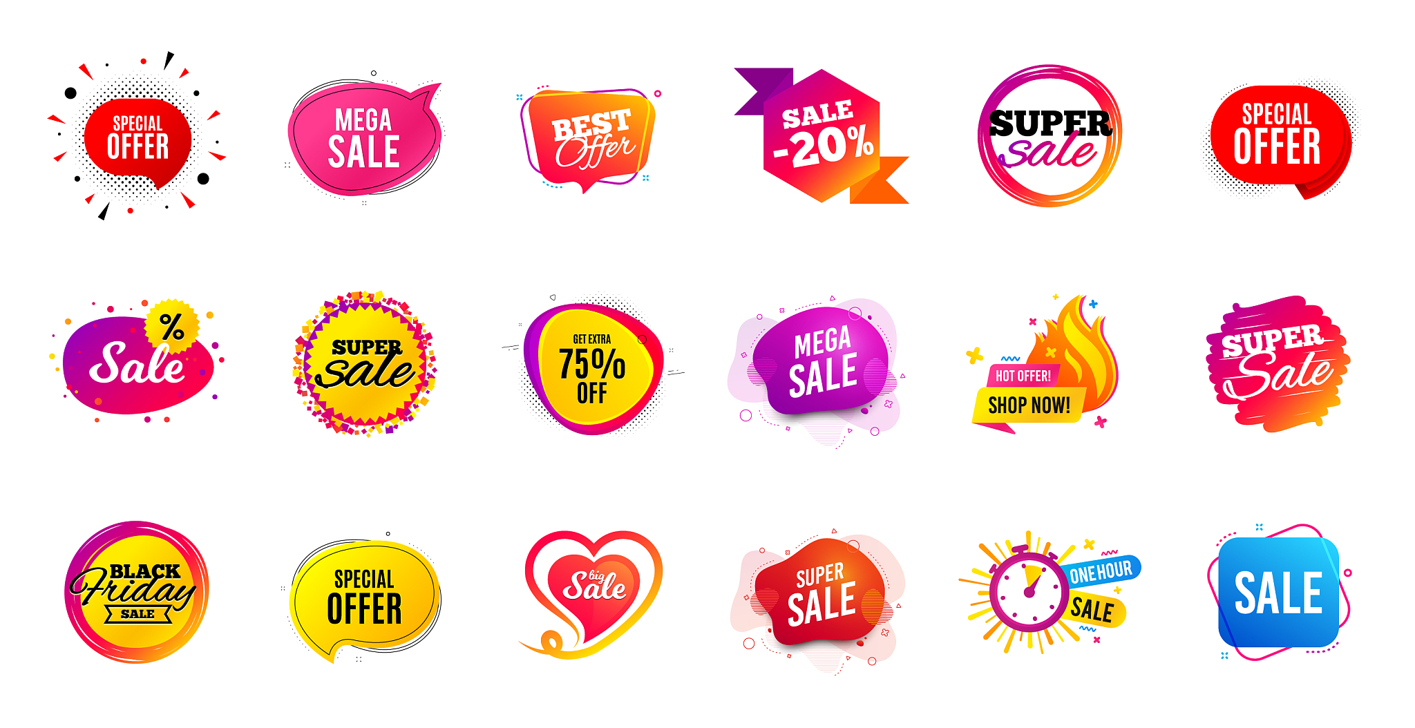 sale offer banner discounts price tags coupon