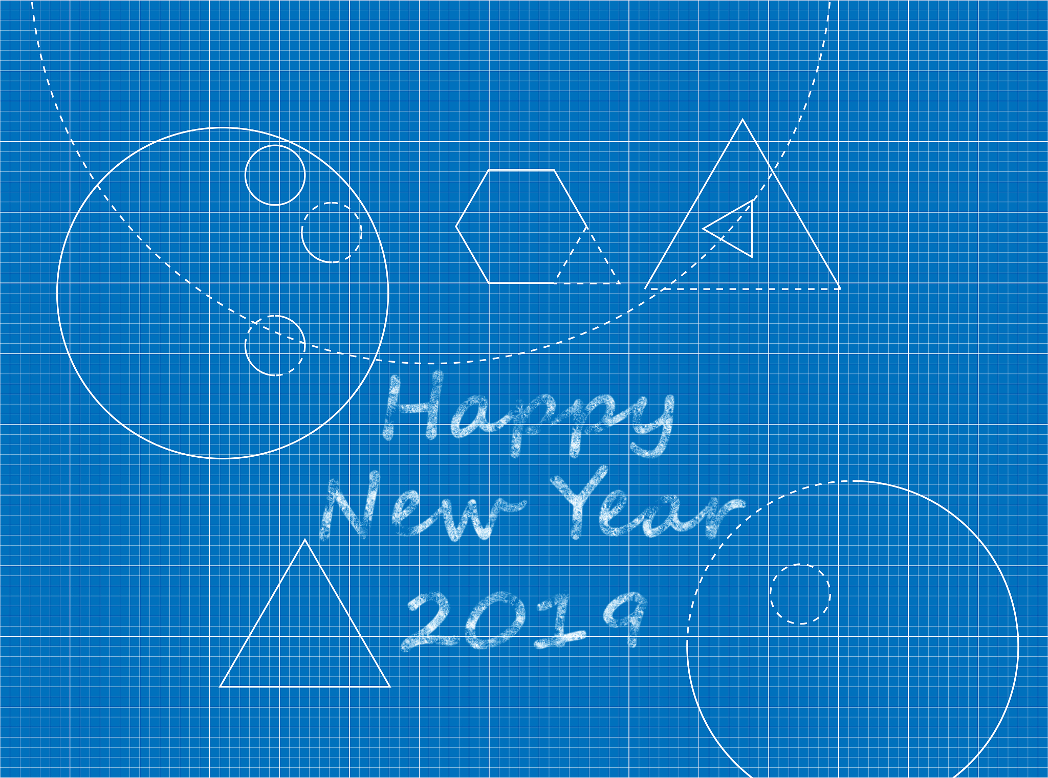 blueprint of happy new year 2019
