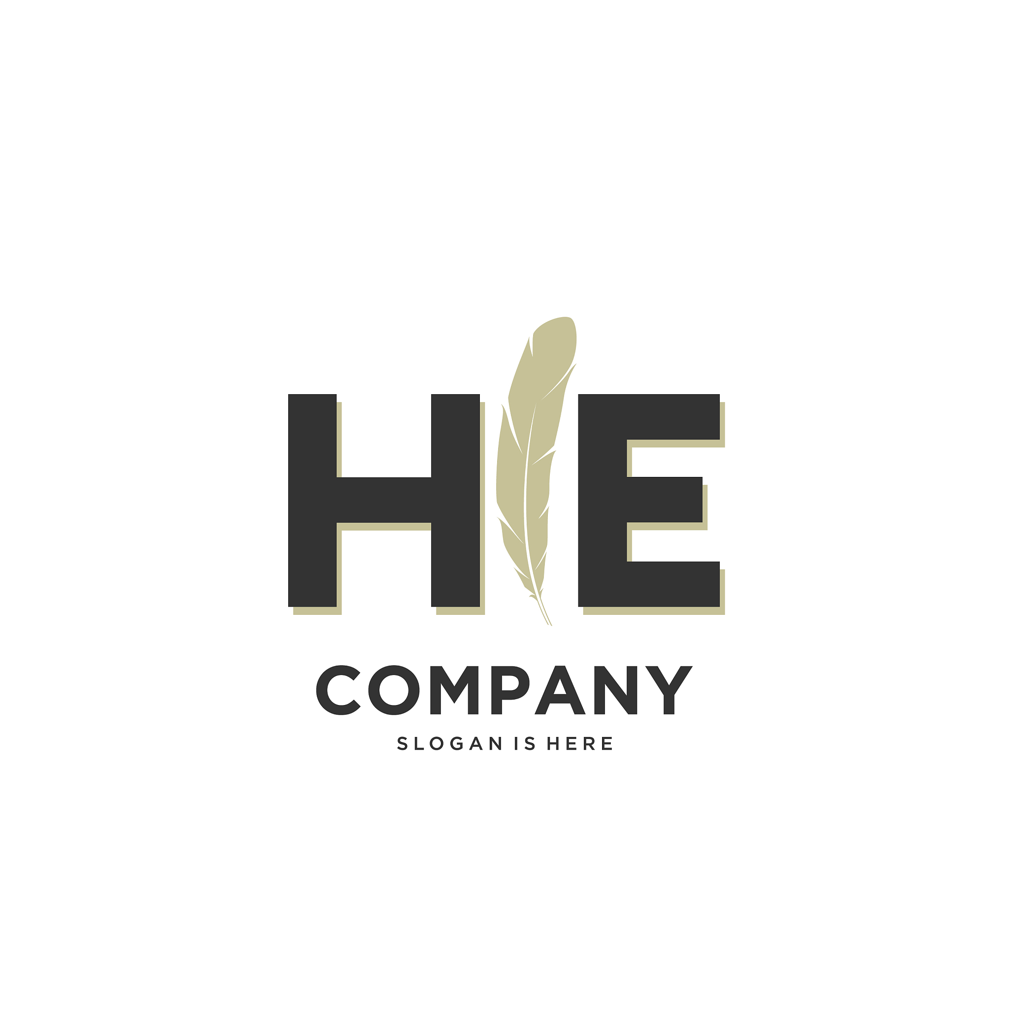 initial he letter unique attractive creative