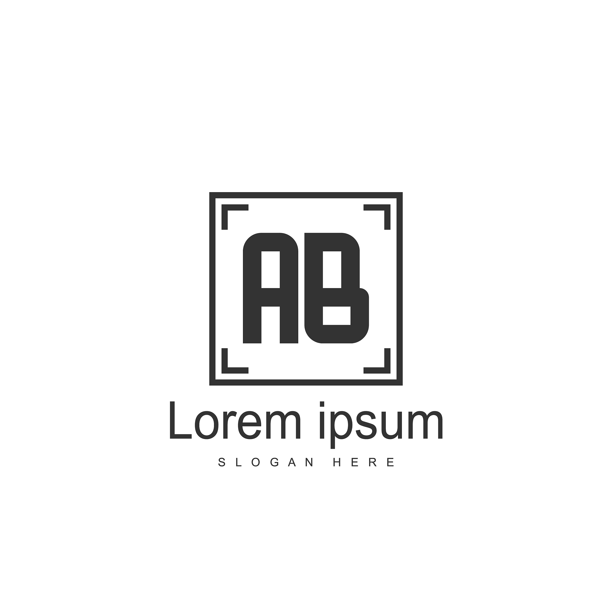 initial letter ab logo template design