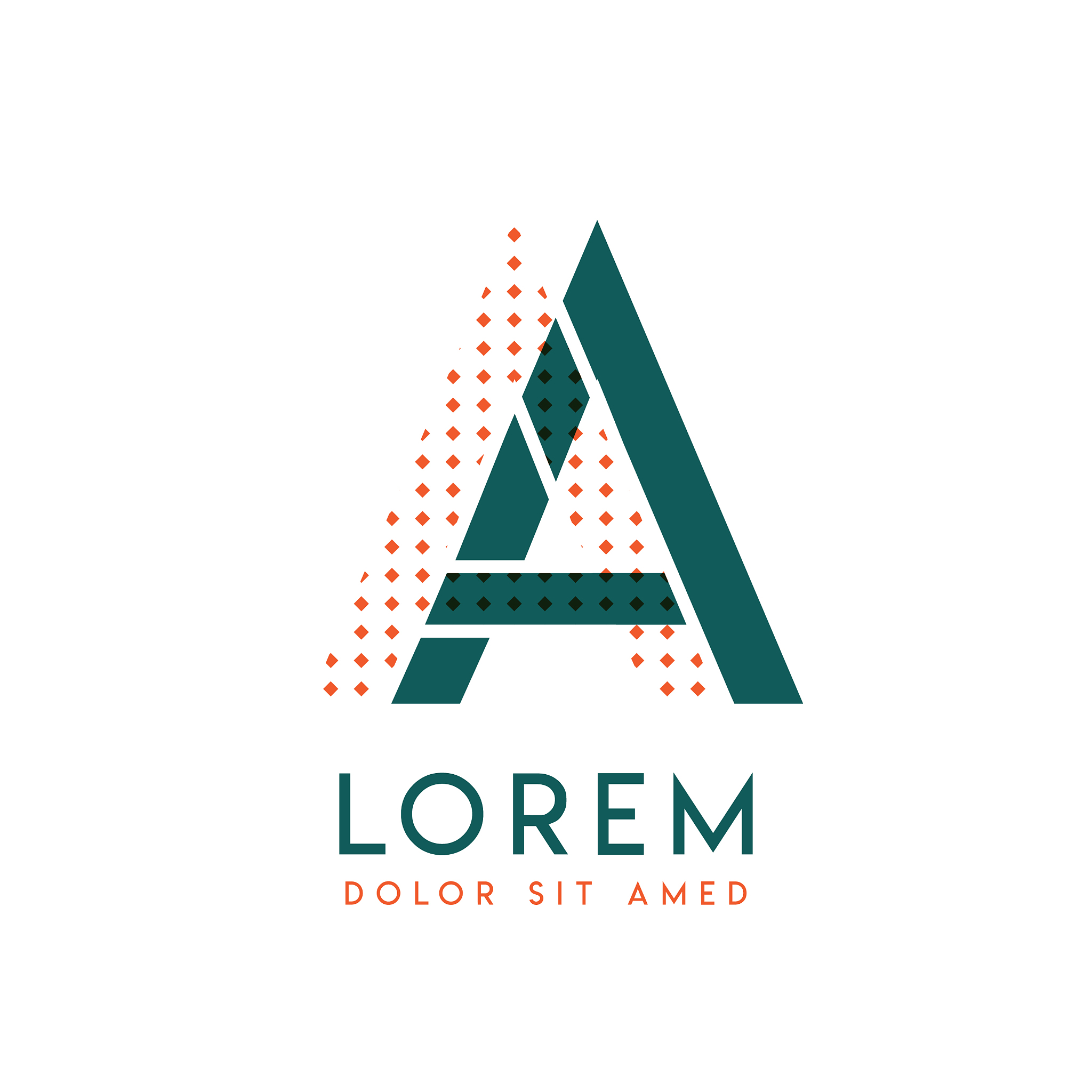 aa modern logo design with orange and green color