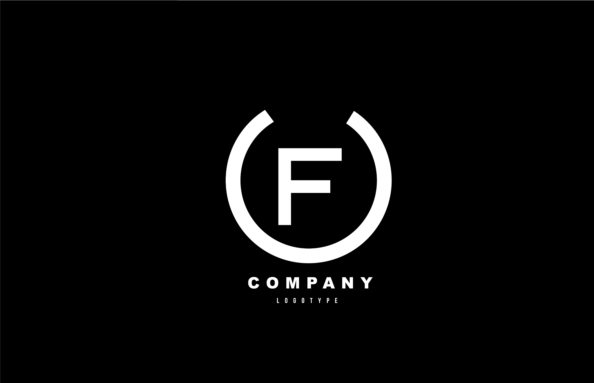 f white and black letter logo alphabet icon