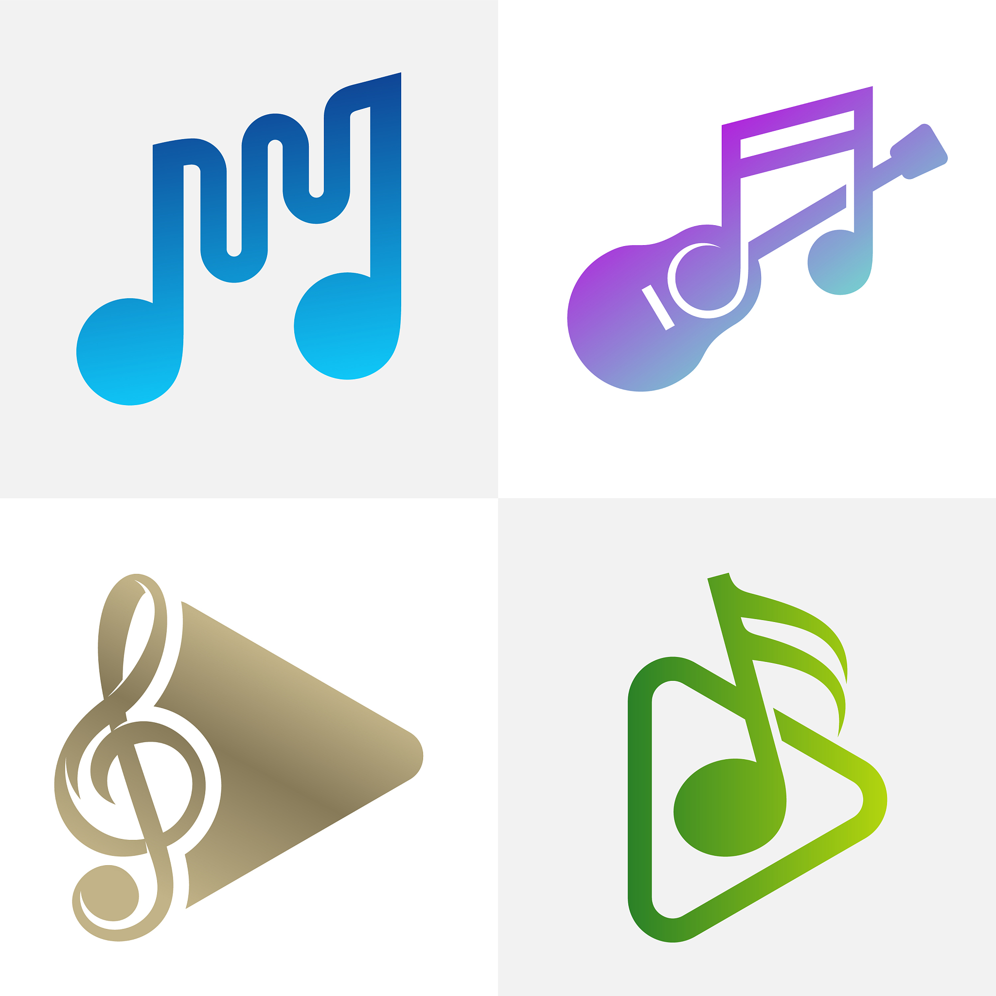 set music note logo design concept note play
