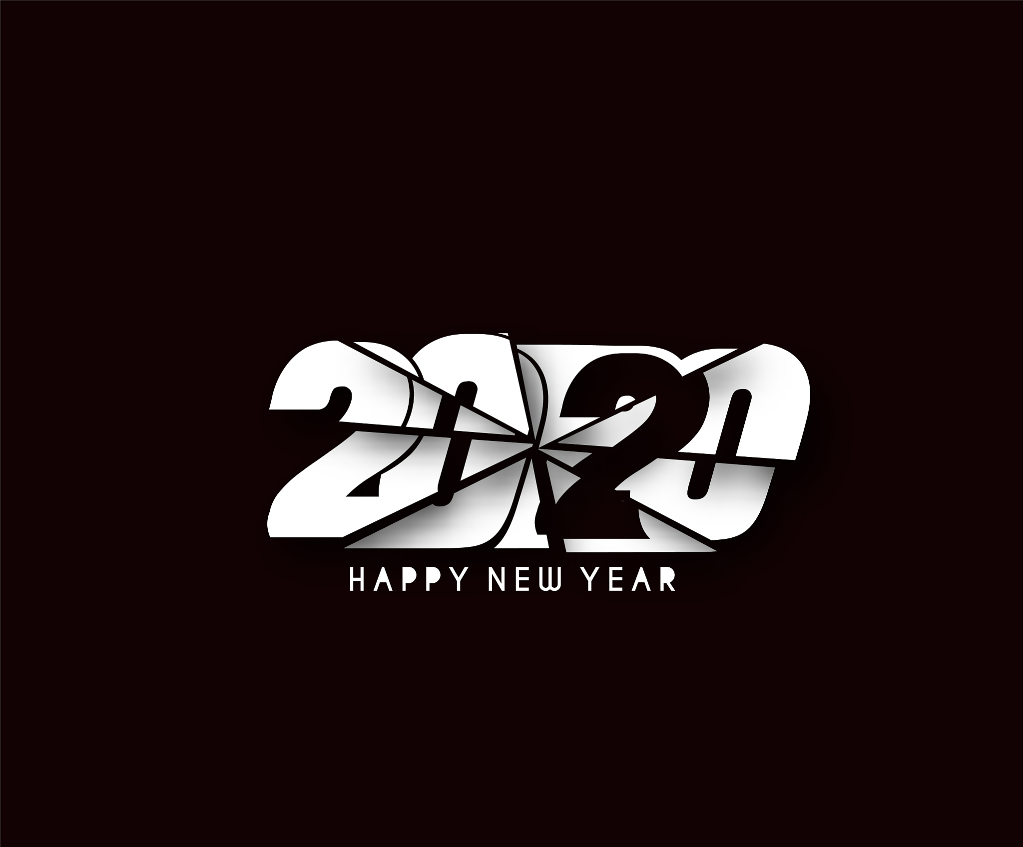 happy new year 2020 text typography design pattern