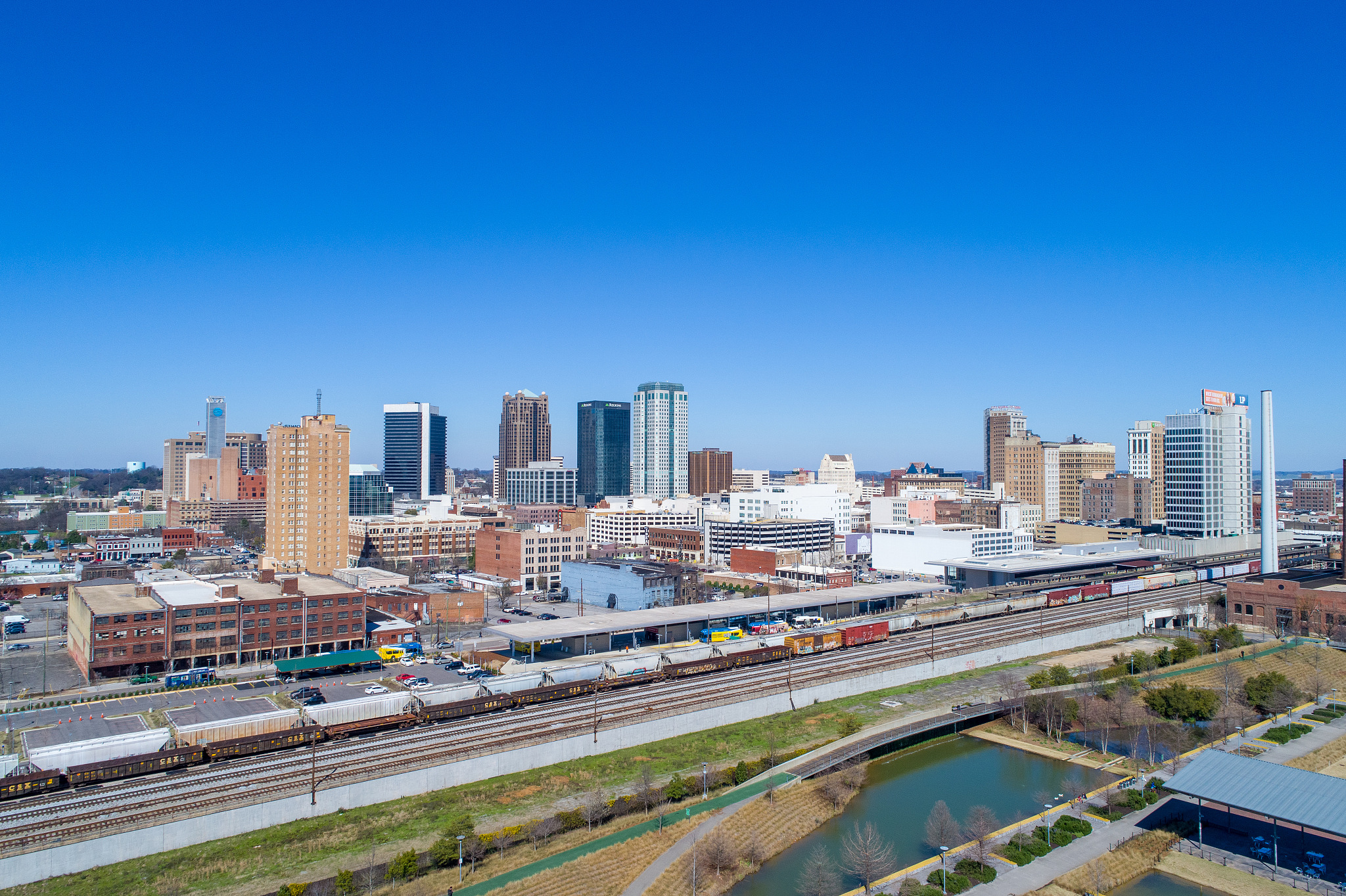sunny winter day in birmingham, alabama