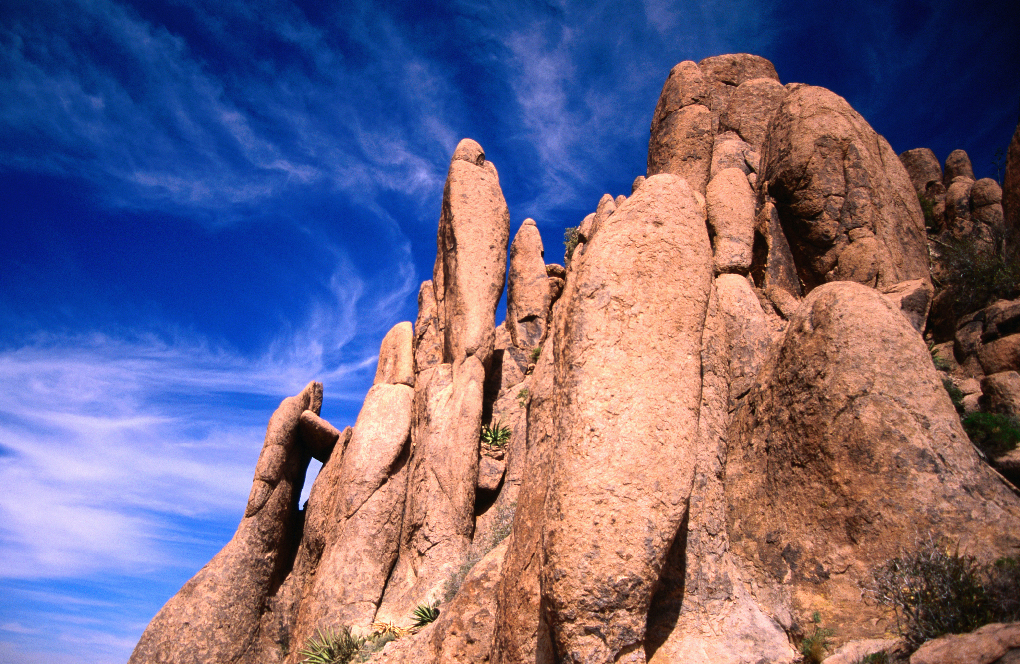 low angle of superstition mountains.