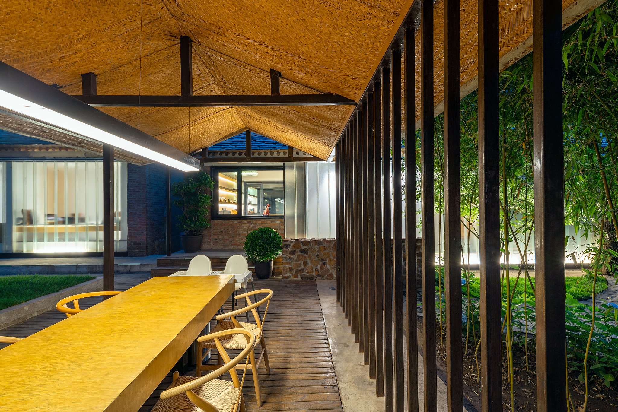 民宿室内设计实训小结：四卧室、活动区、餐厅与景观小院